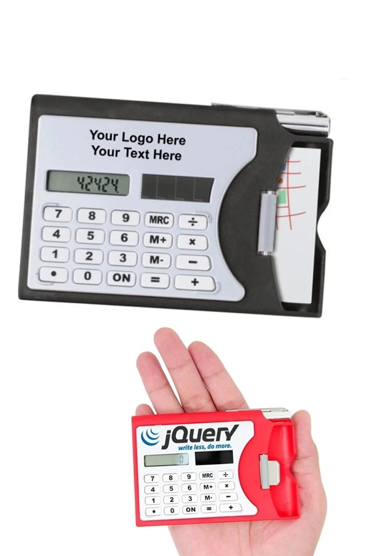 1000 Adet Taşınabilir Hesap Makinesi Güneş Enerjili Kartvizitlik Tükenmez Kalem Cep Tipi Calculator