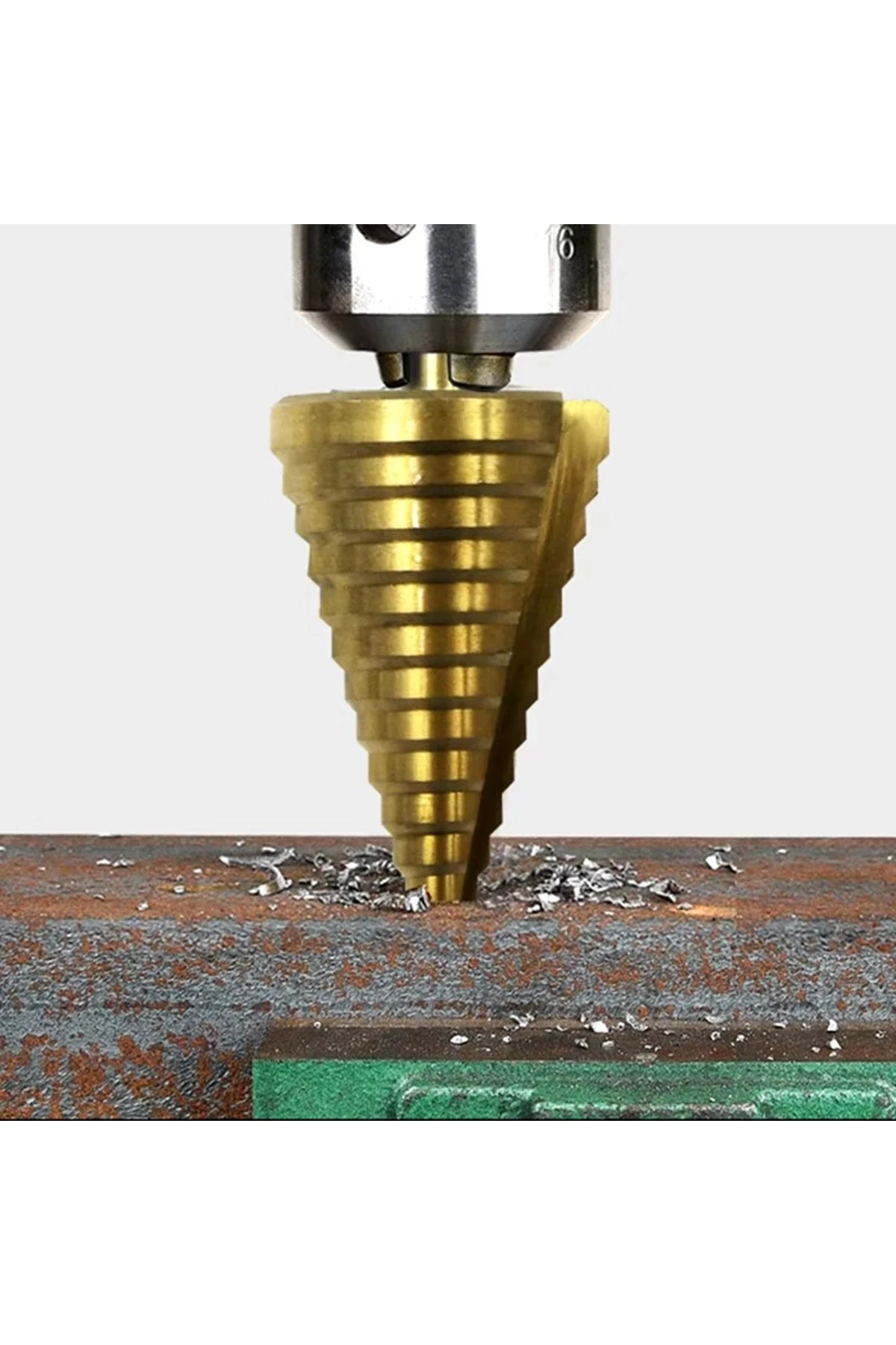 Titanyum Pah Kırma 6lı Freze Ucu  3 Adet Kademeli Delme Adım Kozalak Freze Takımı