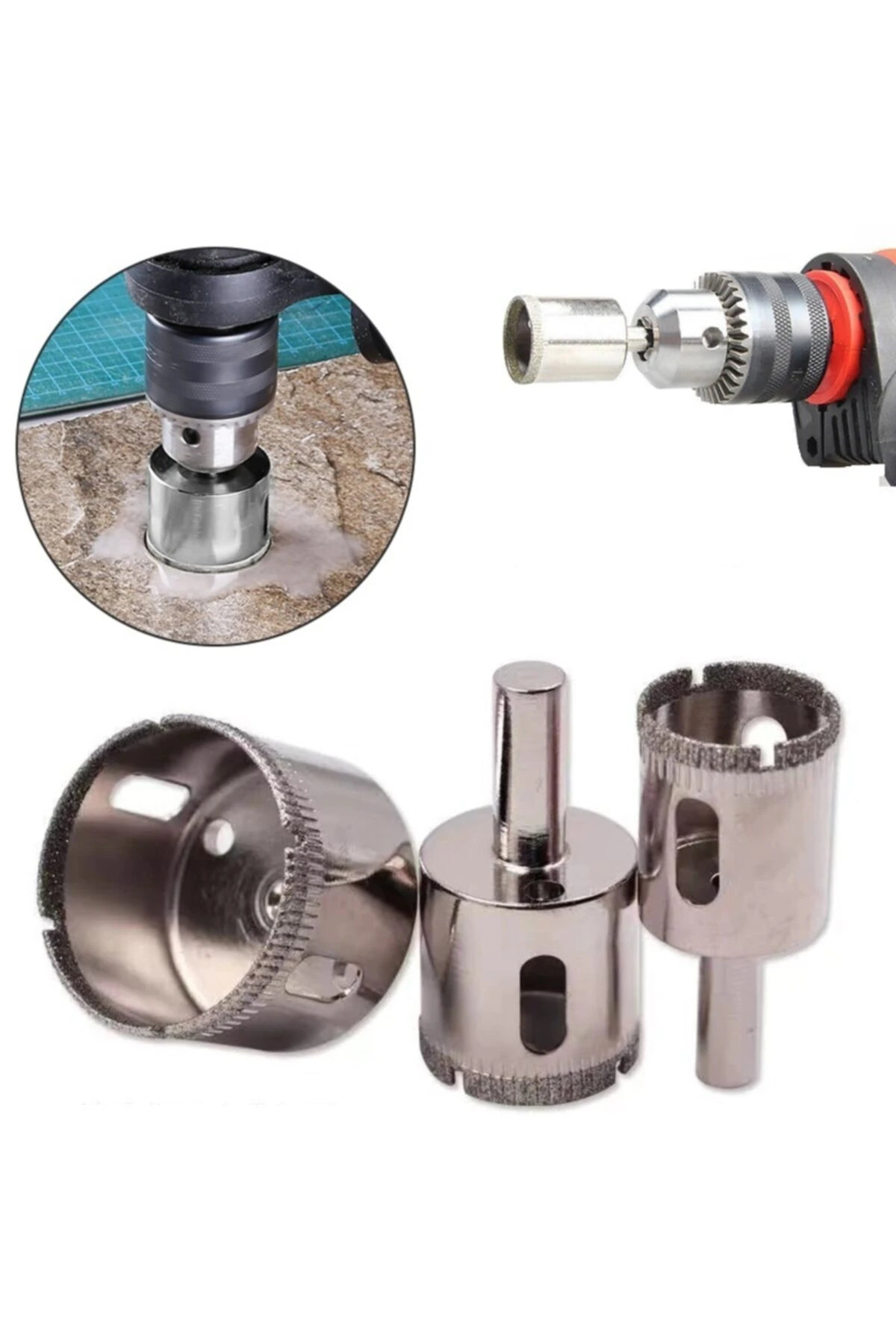 32mm Mermer Granit Fayans Cam Yuvarlak Delme Panç Elmas Uç Yuvarlak Açma Matkap Için Karot Ucu