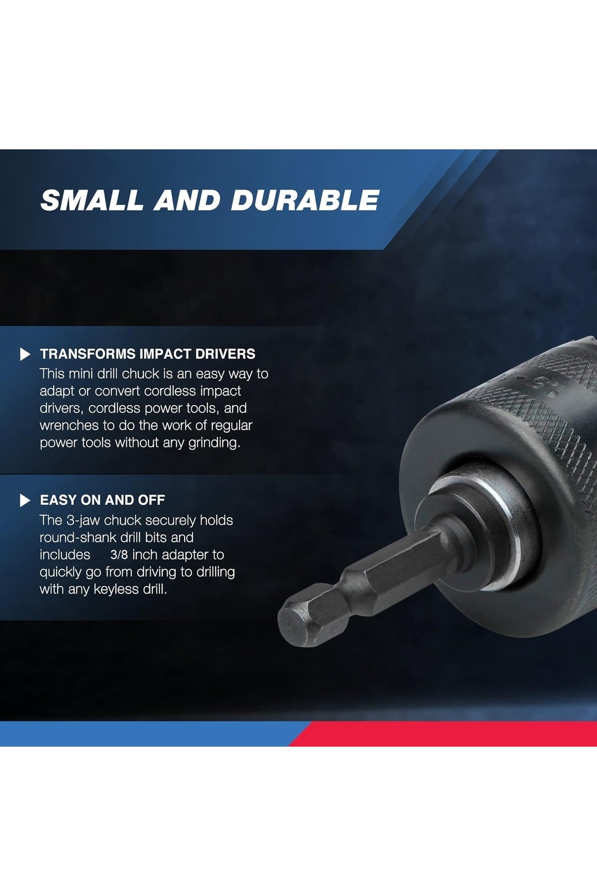 hex Matkap için 6gen Mandren ve adaptör 3/8 Dişli 1,5-10mm Kapasiteli Altıgen Şaftlı anahtarlı set