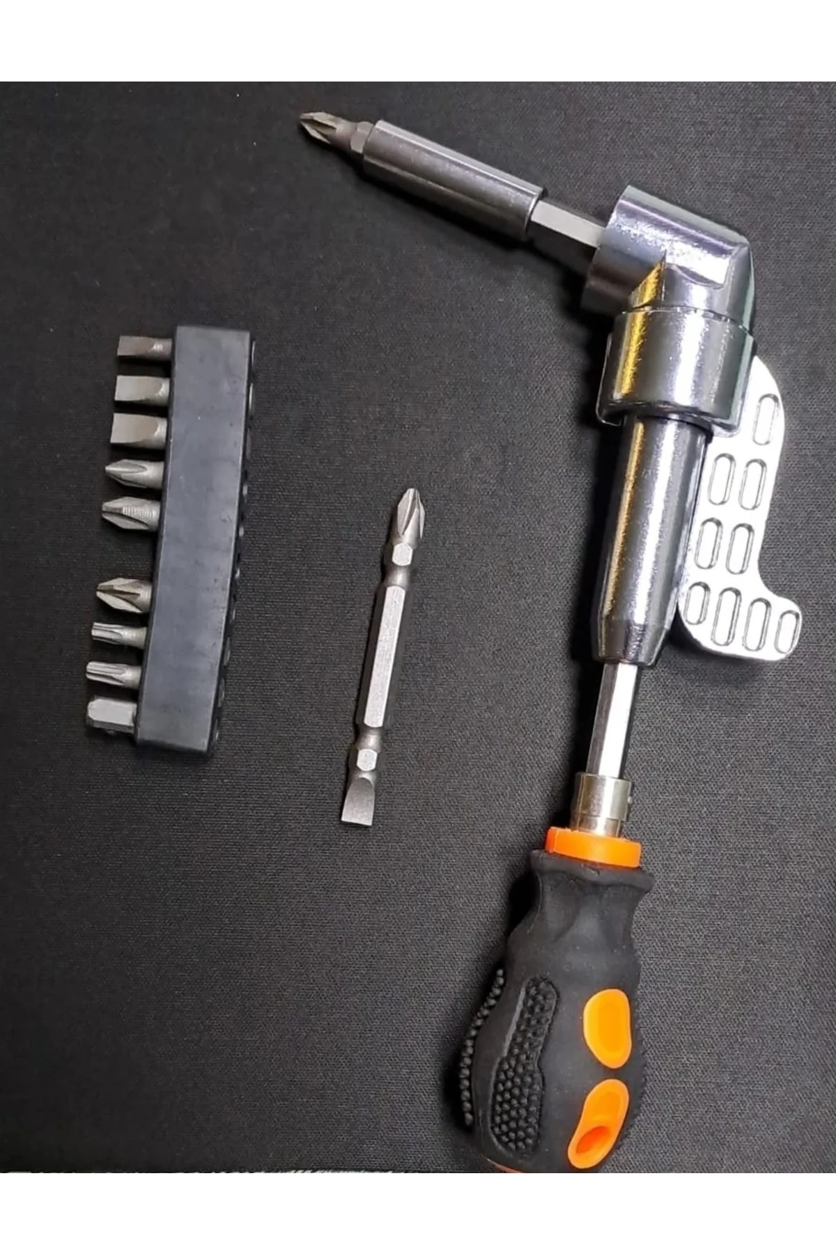 Tombul Kısa Tornavida Seti 14 Parçalı Bits Uzatma Kör Köşe Vidalama Seti 1/4 Hex