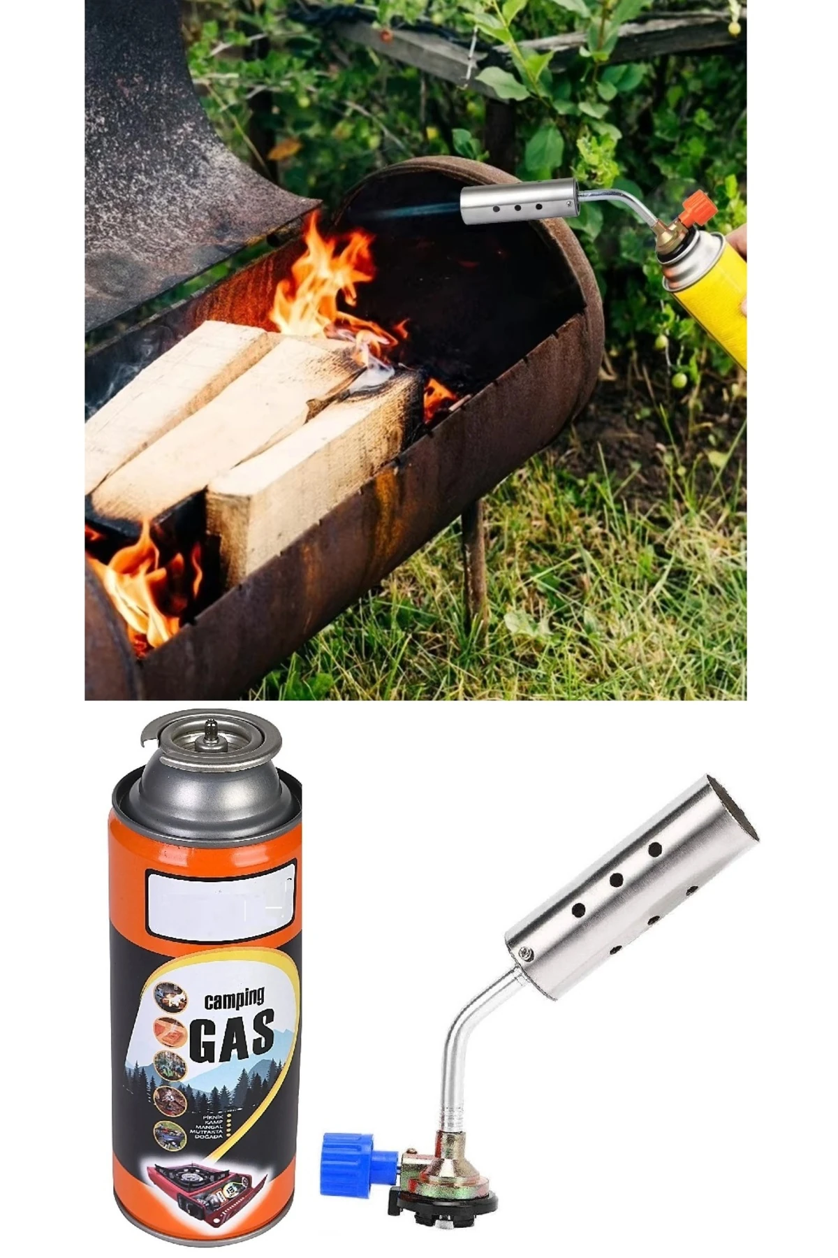 Şömine Yakma Yüksek Alevli Pürmüz Torch Yakma Barbekü Odun Kömür Tutuşturma Tabancası