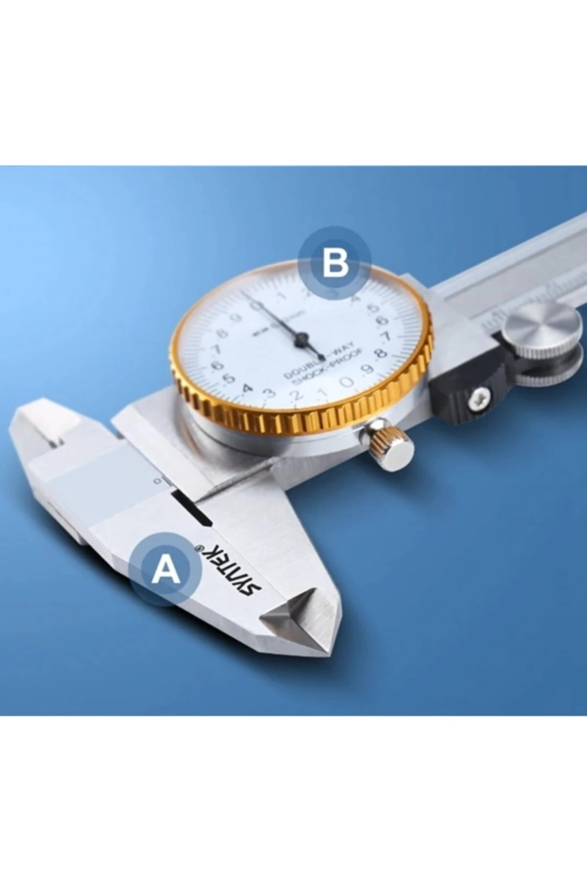 Hassas Göstergeli Kumpas Paslanmaz Çelik Sürmeli Kaliper Ölçer Mikrometre 150mm / 0.02mm