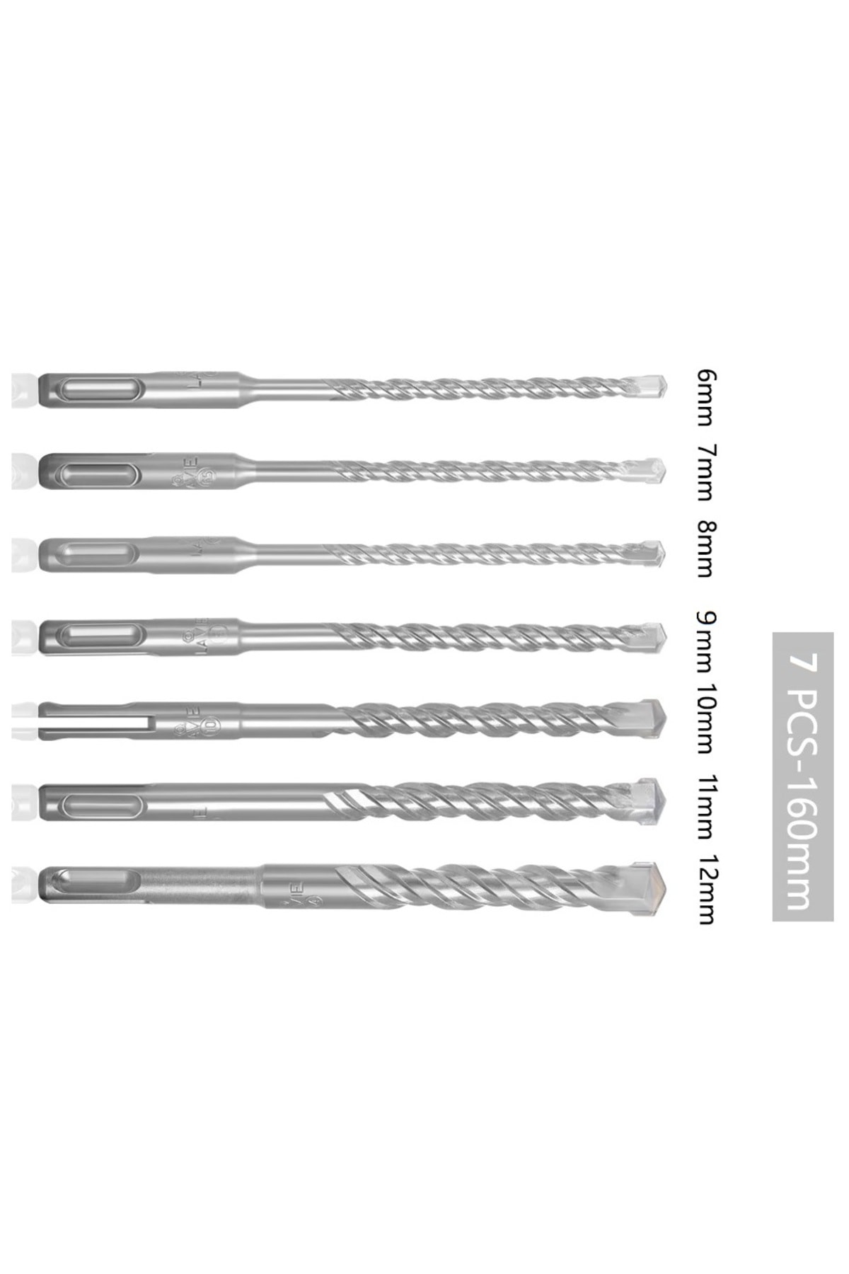 sds matkap ucu seti 6mm 7mm 8mm 9mm 10mm 11mm12mm 7li kırıcı delici hilti uç seti