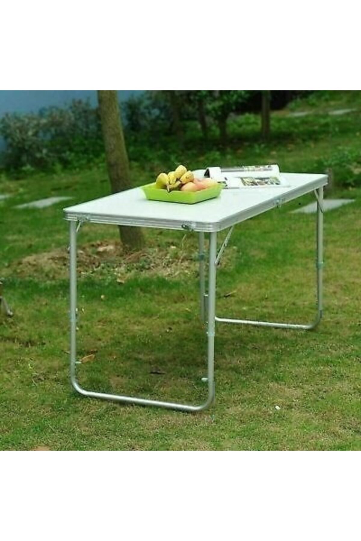 Alüminyum Kamp Piknik Balkon Bahçe Masası Katlanır Ayaklı Taşıma Kolu 60x80cm