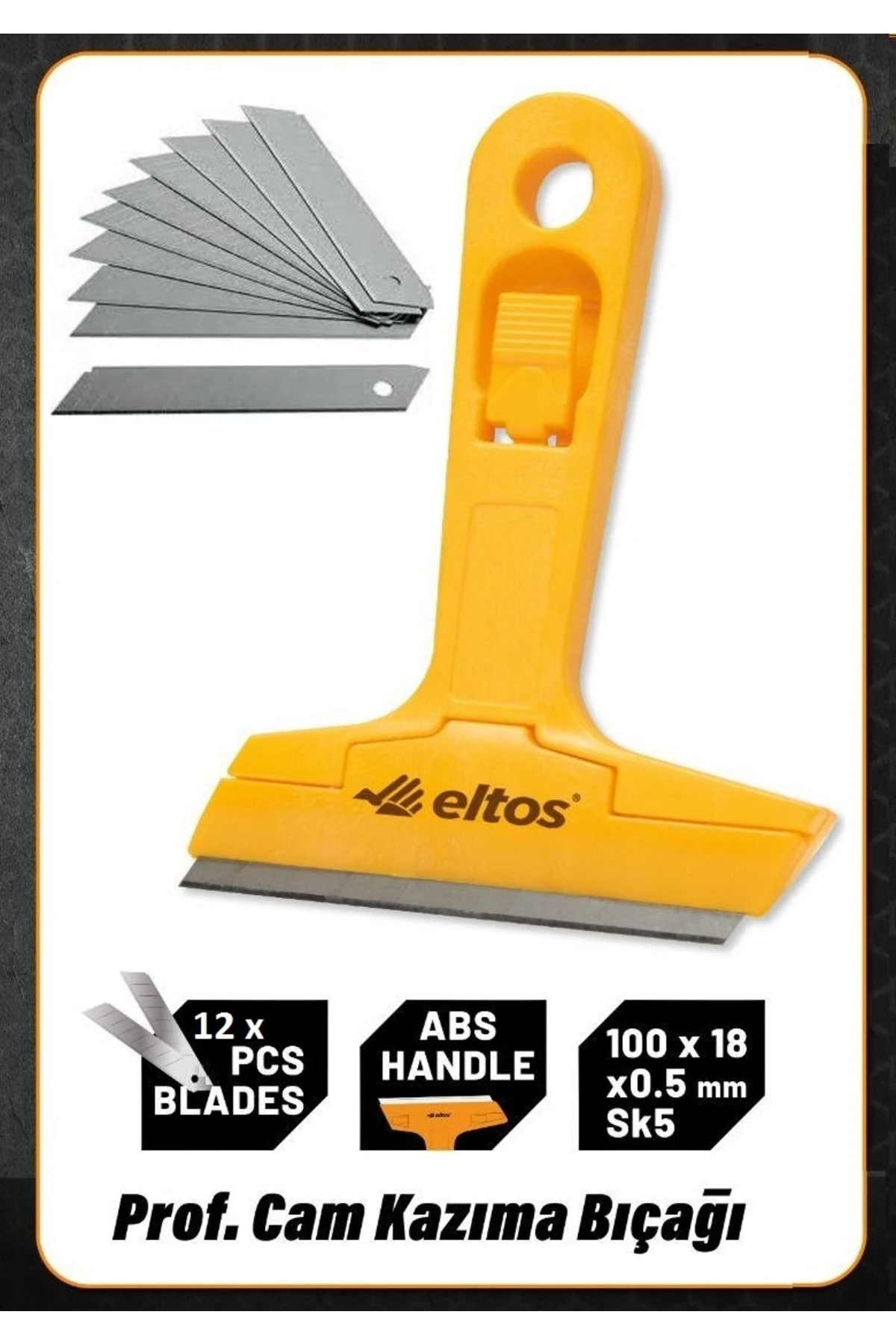Cam Ocak Kazıma Bıçak Seti 100mm Kalıntı Temizleme Sıyırma Aleti Profesyonel 12 Adet Yedekli