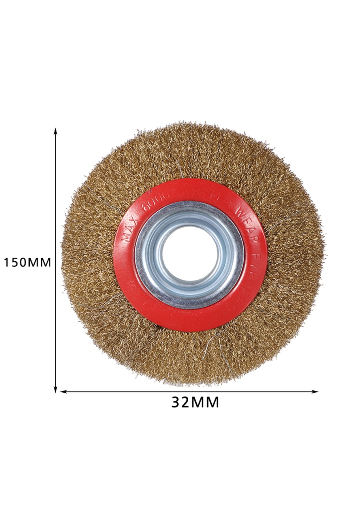 Taşlama Motoru Çelik Fırçası 150mm Spiral Sarı Tel Fırça Kir Pas Yağ Sökme Parlatma Fırçası