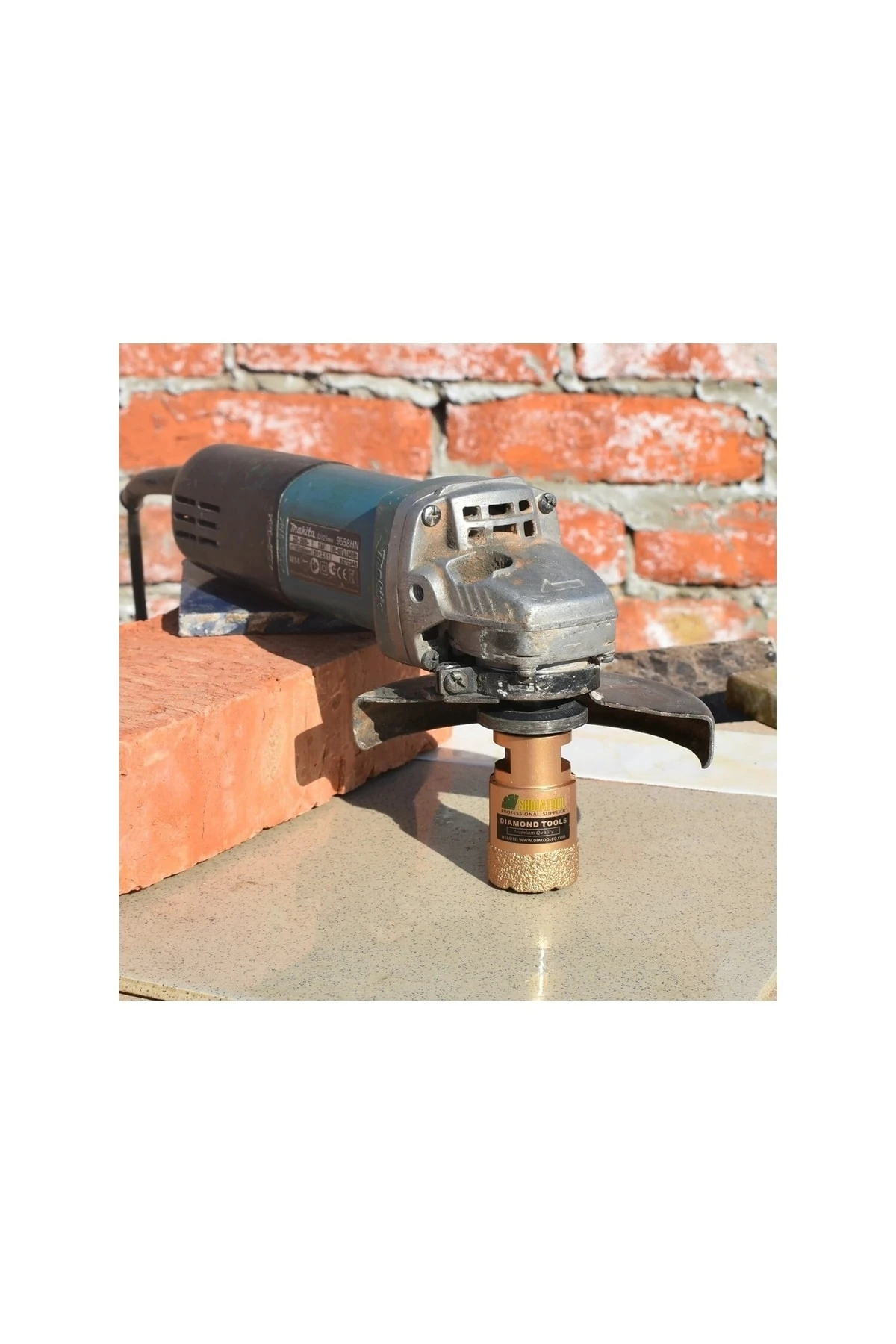 Mermer Granit Panç Fayans Beton Kaya Delme Ucu 35mm Sarı Elmas Avuç Taşlama Uyumlu (m14) Karot Delik