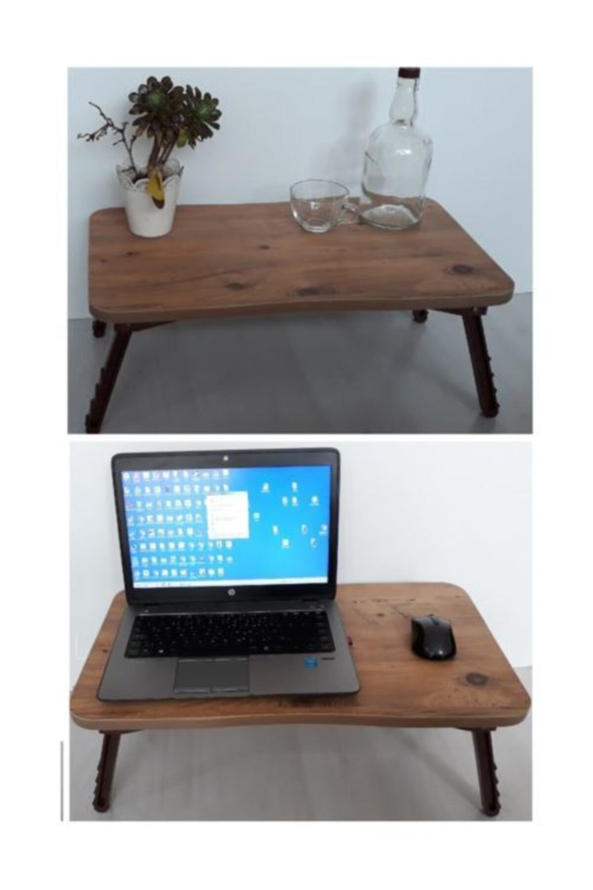 Yemek Servis Sehpası Katlanır Ayaklı Laptop Notebook Ders Çalışma Masası Servis-ceviz