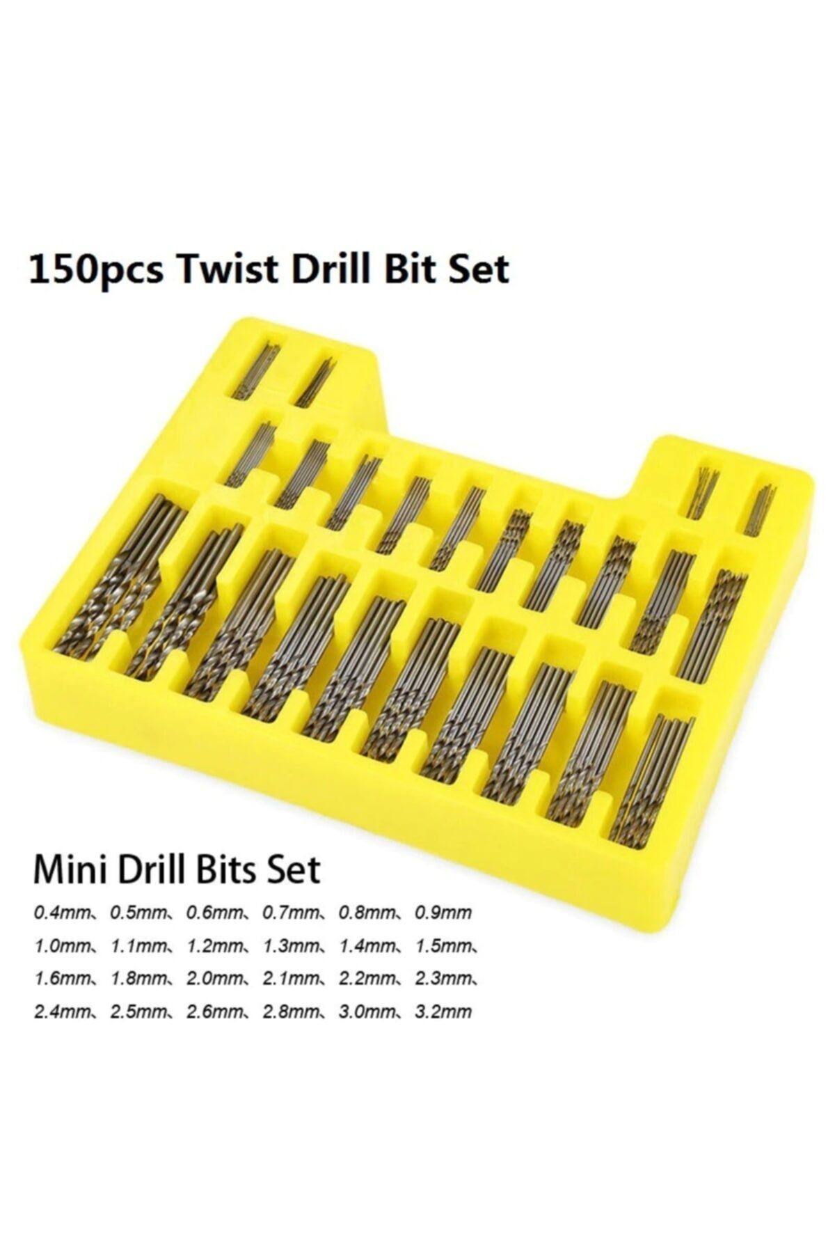Hss Çelik 150 Parça Kutulu Matkap Uç Seti 0.4mm - 3.2mm El Matkabı Seti Çantalı Mikro El Mengenesi