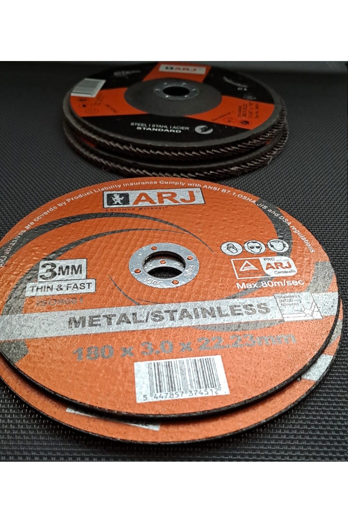 180mm flap disk zımpara INOX Metal kesme Taşlama Disk Seti için büyük boy zımparalama diski 4lü Set