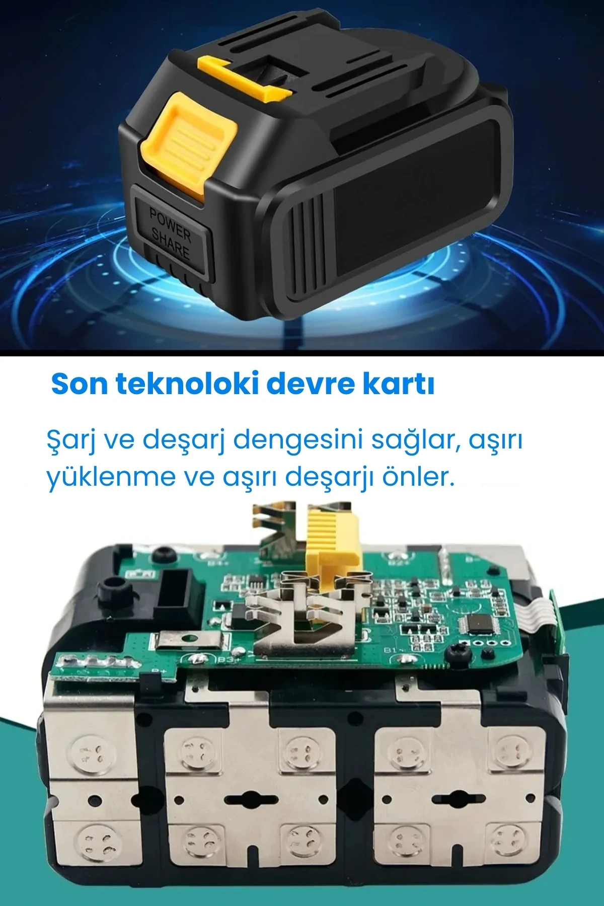 Şarjlı Matkap Yedek Batarya 24v 21v 18v 48 Volt Şarjlı Makine Aküsü 10lu Pil Grubu Üniversal 18650