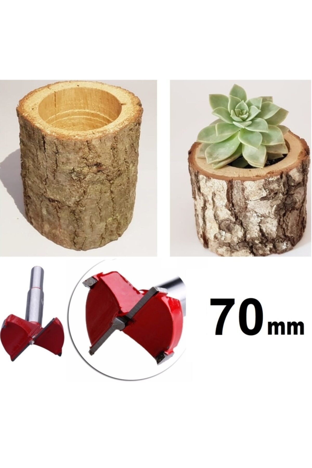 Tas Mum Saksı Yuva Açmak Için Ahşap Freze Pancı 70mm Panç Matkap Ucu