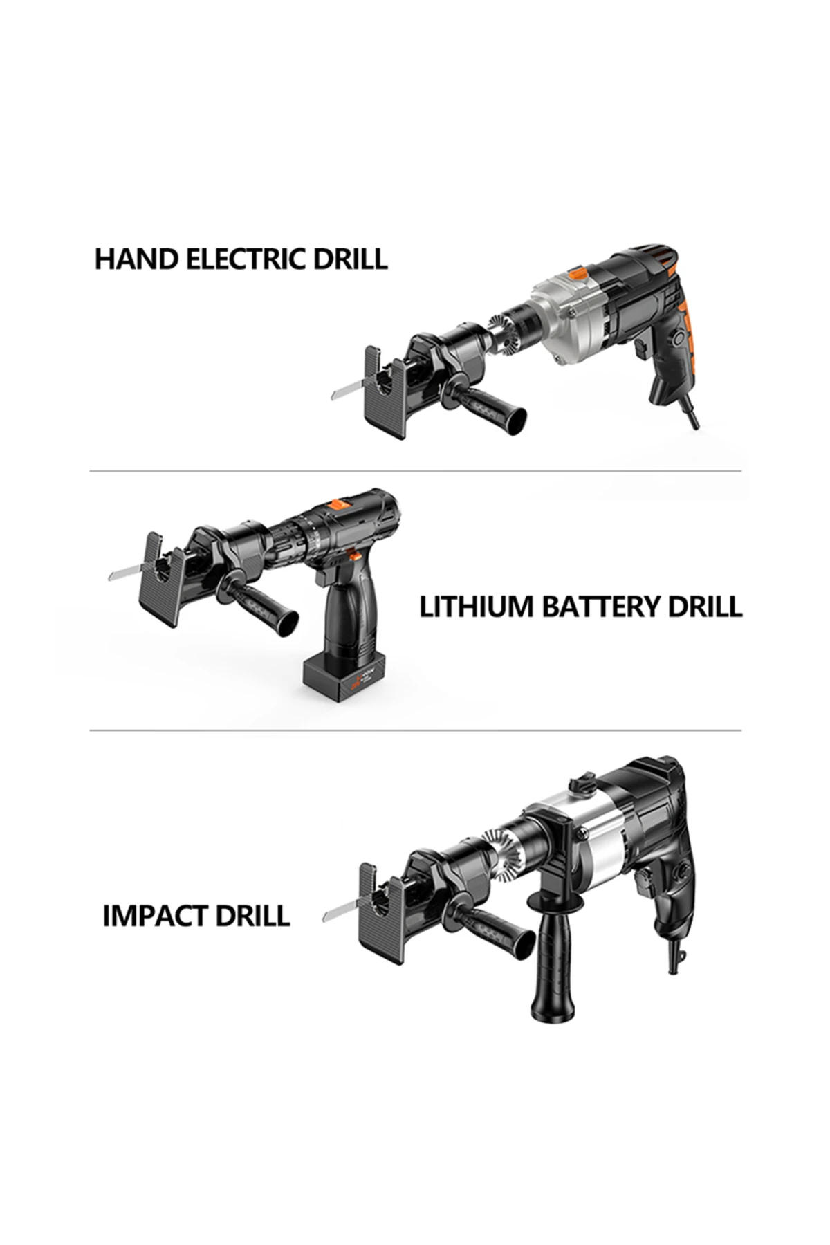 Tilki Kuyruğu Testeresi Dekopaj Testeresine Dönüştüren Aparat Matkap Için Testere Adaptörü Dekupaj