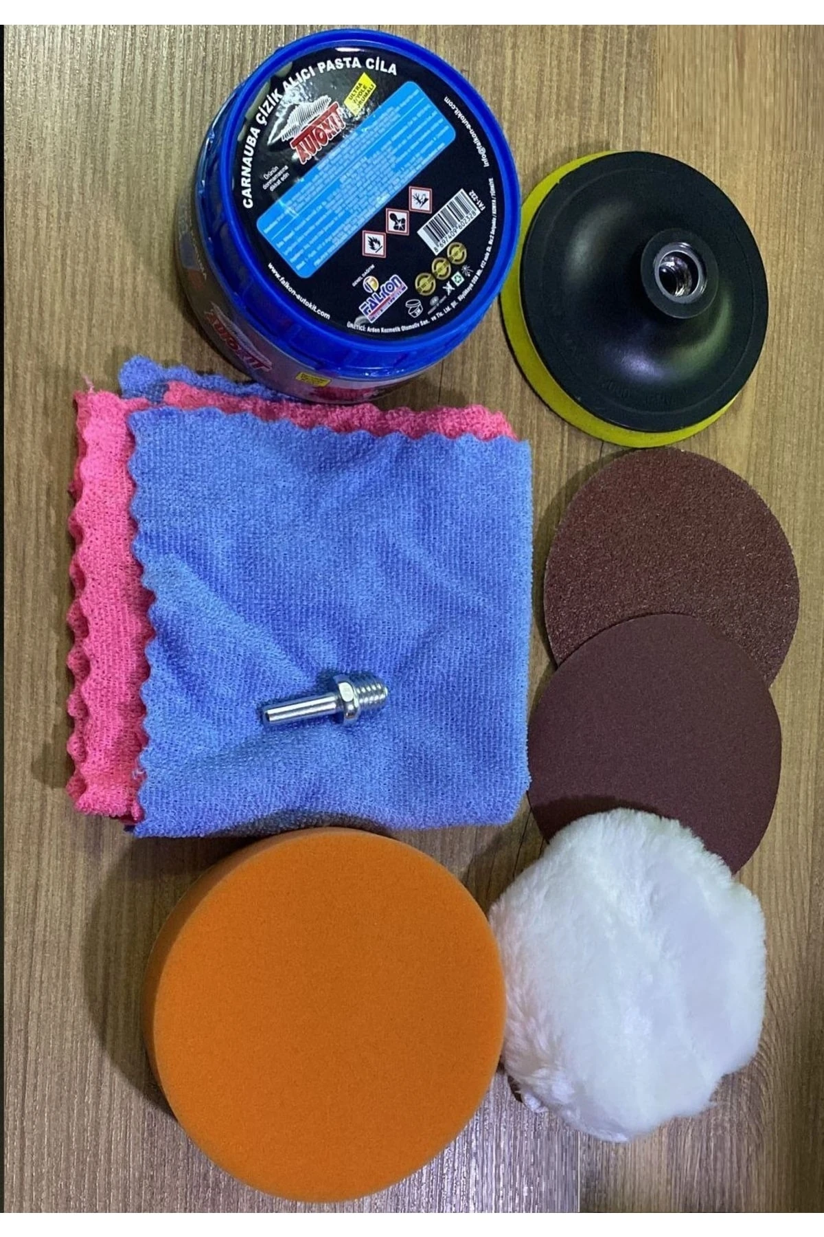 Araç Kaporta Boya Tampon Cizik Giderici Pasta Cila Seti Boya Temizleme Parlatma Polisaj Seti Matkap