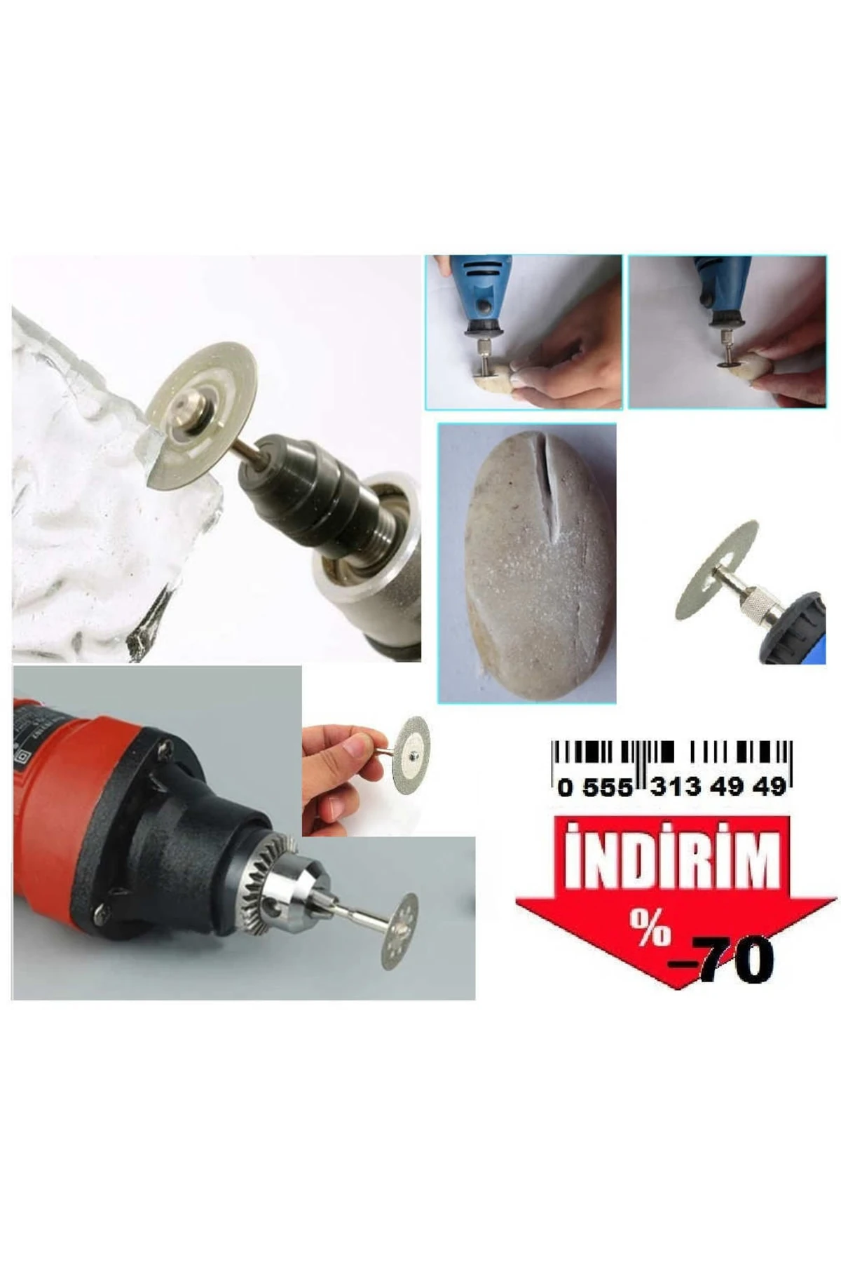 Cam Mermer Taş Granit Fayans Kristal Kesme Zımparalama Aşındırma Taşlama Elmas Dremel Disk 3 4 5 Cm.