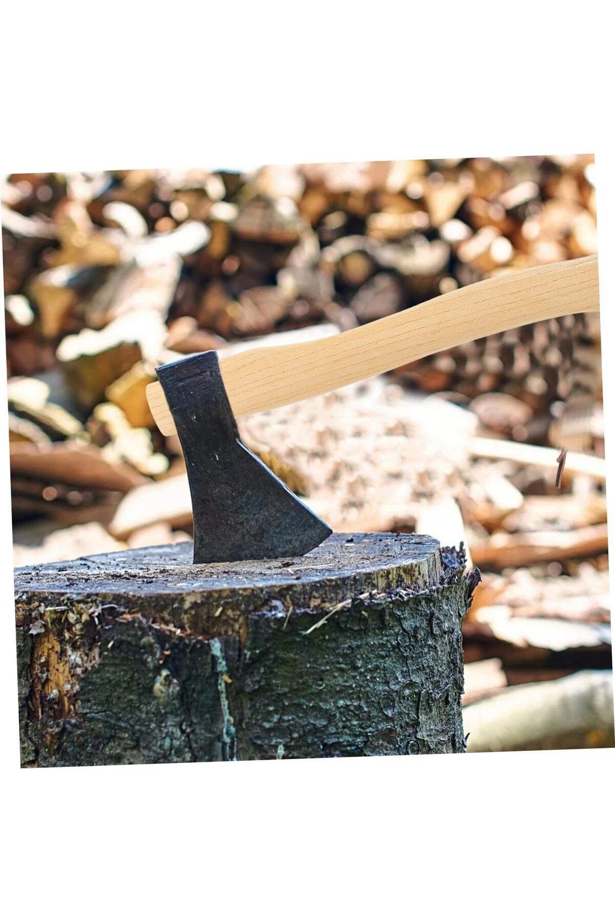 Ahşap Saplı Odun Kesme Baltası Orman Bahçe Doğa Kamp Için Nacak Balta Orman Aktiviteleri 600gr