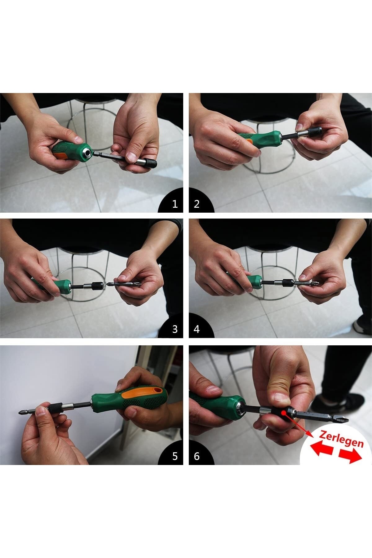 Hızlı Uç Tutucu 1/4 " 3 Parça Altıgen Şaft Manyetik Uç Tutucu Esnek Uzatma 10 Parça Tornavida Uc Set