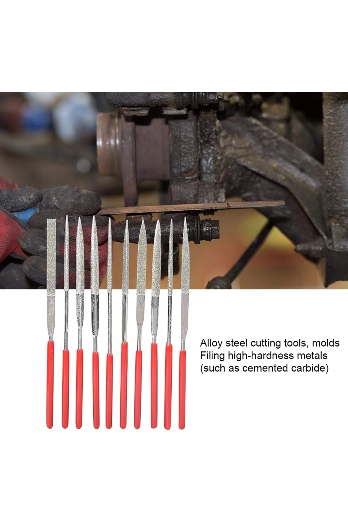 Diamond Elmas Eğe Seti Metal Cam Takı Kuyumcu Hassas Eğeleme Takımı 10 Adet Cam Metal Porselen