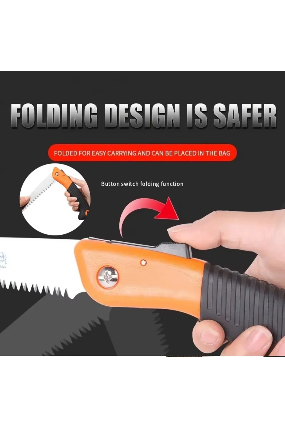 Katlanır Ağaç Çalı Dal Kesme Budama Testeresi Lazer Dişli Katlanır Testere