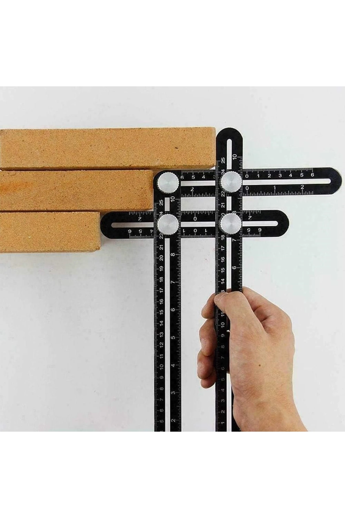 Mühendis Mimar Marangoz cizim Kalıplama Tarağı Kombine Gönye cizim Şablon Cetvel Kumpas Seti 45°/90°