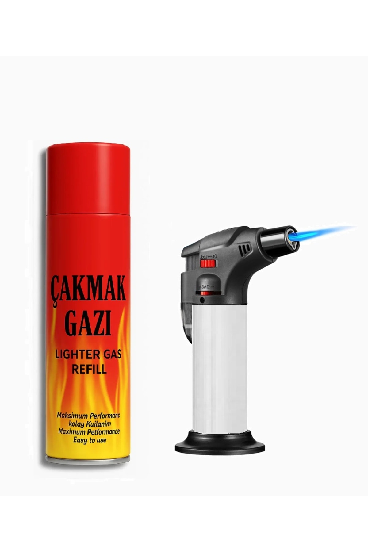 Gaz Hediyeli Yüksek Alevli Çakmak Torch Pürmüz 1300 Derece Hürmüz Emniyetli Pürmüs