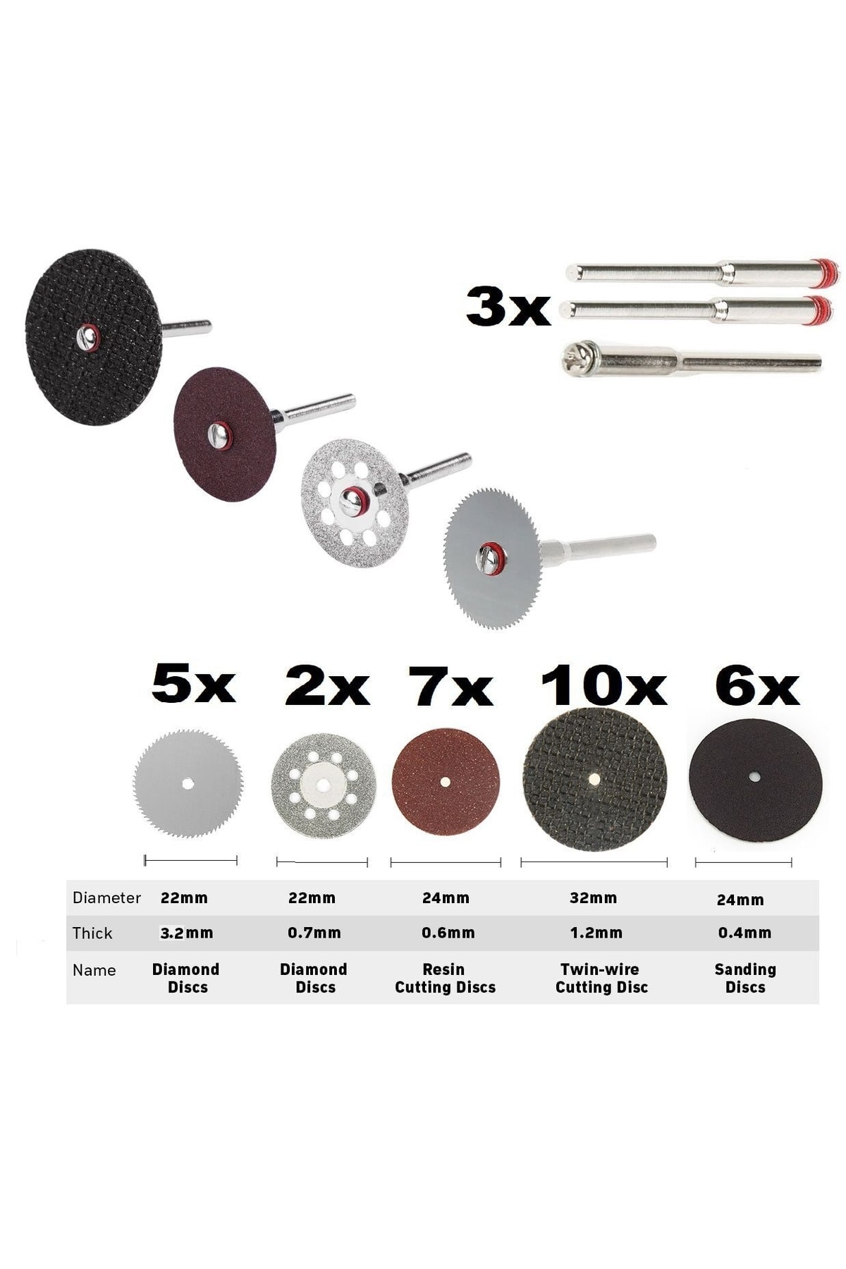 Mini Vız Vız Için Kesici Mini Disk Seti Ahşap Metal Cam Fayans Kesme Elmas Hss Fiberglas Kesici Set