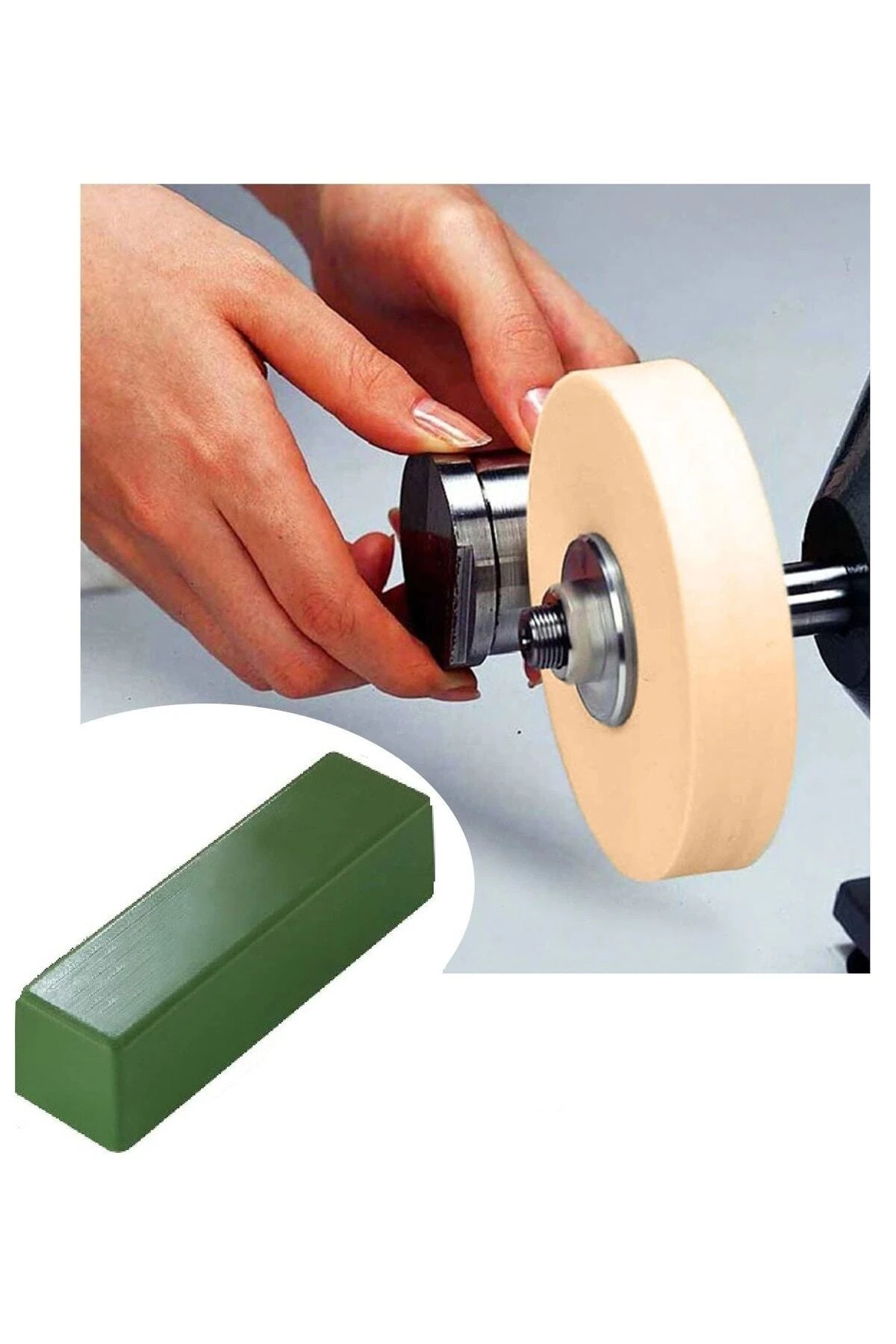 Yıldız Cila Tüm Metaller Için Parlatma Polisaj Pastası Balmumu Macunu 75mm Yün Keçe Seti