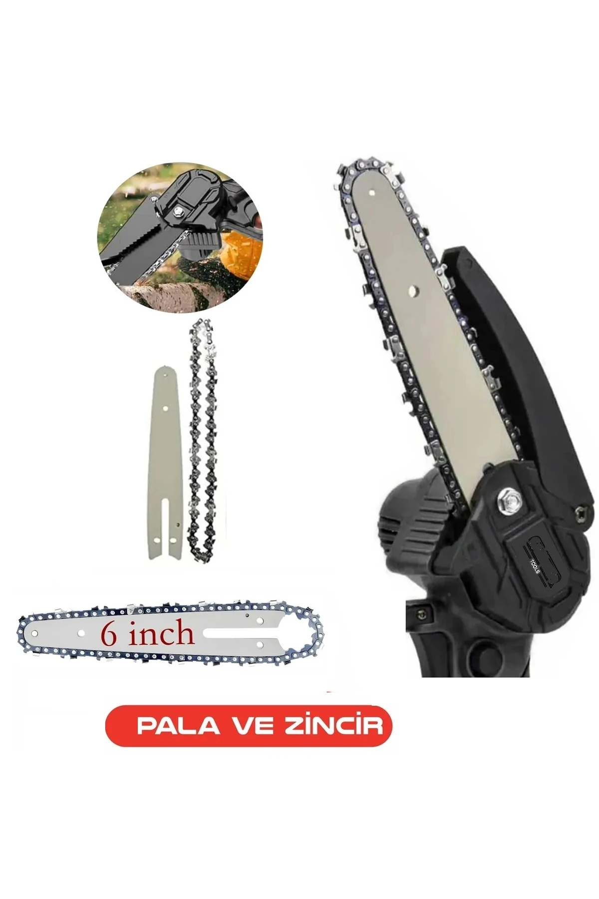 Şarjlı akülü Zincirli Testere için 18 Diş Zincir ve Pala Yedek Parça odun agaç kesme Makinesi zincir