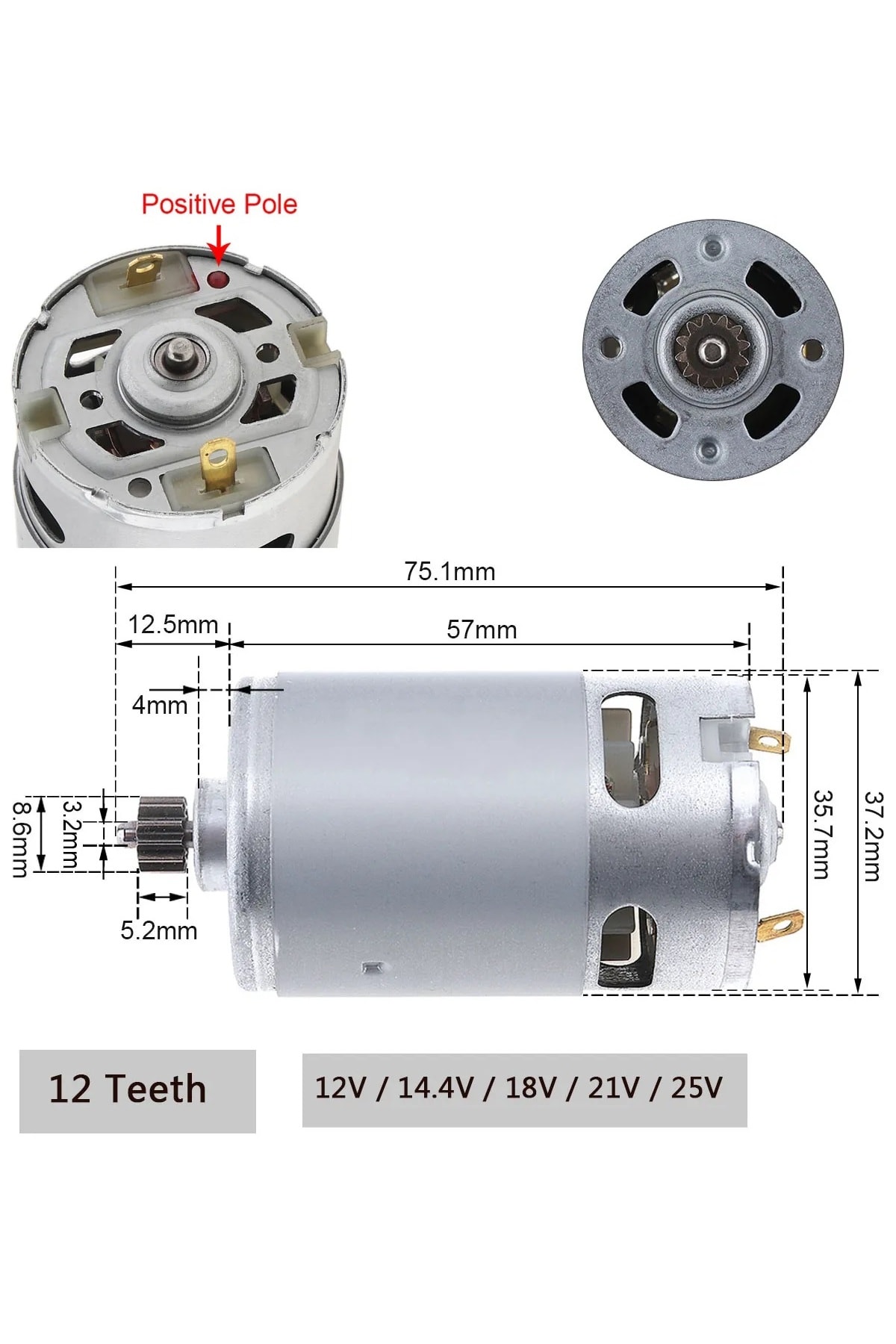 şarjlı Matkap motoru RS550 DC Motor 12V mikro Motor Akülü Matkap motoru 12 diş çarklı