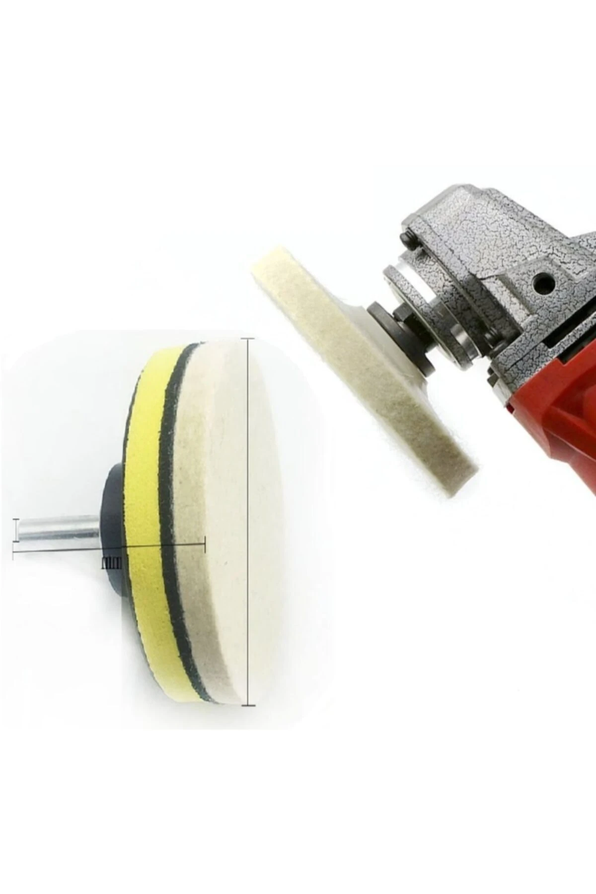 Yıldız Cila Tüm Metaller Için Parlatma Polisaj Pastası Balmumu Macunu 115mm Cırt Yün Keçe Seti