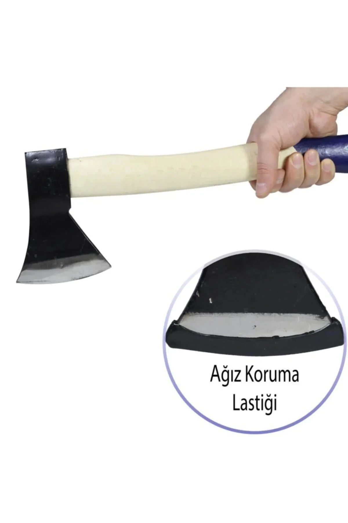 Ahşap Saplı Odun Kesme Baltası Orman Bahçe Doğa Kamp Için Nacak Balta Orman Aktiviteleri 600gr