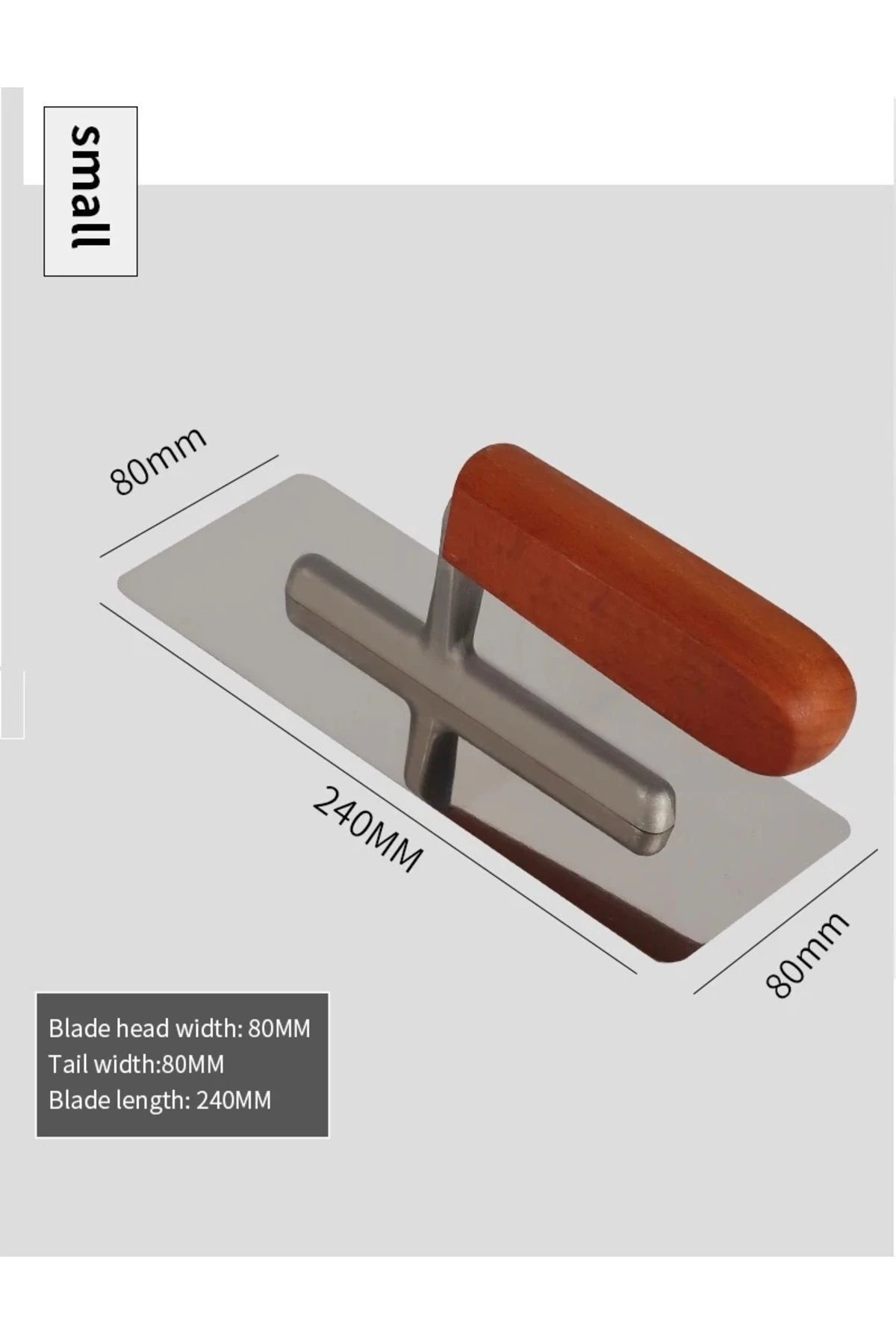 Çelik Alçı Kaleterasit Malası Ahşap Sap Sıyırma Düzeltme Sıvacı Harç Alçıpan Sonlama Malası 24 Cm