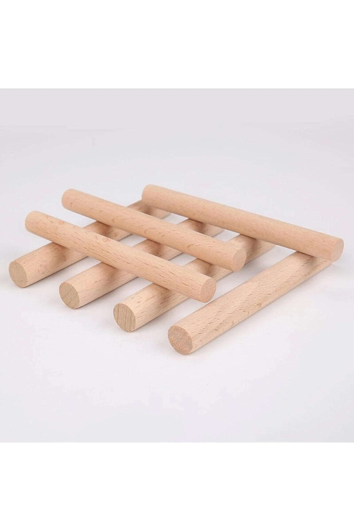 Masif Ahşap Silindir Sopa Gürgen 23mm X 490mm 6 Adet