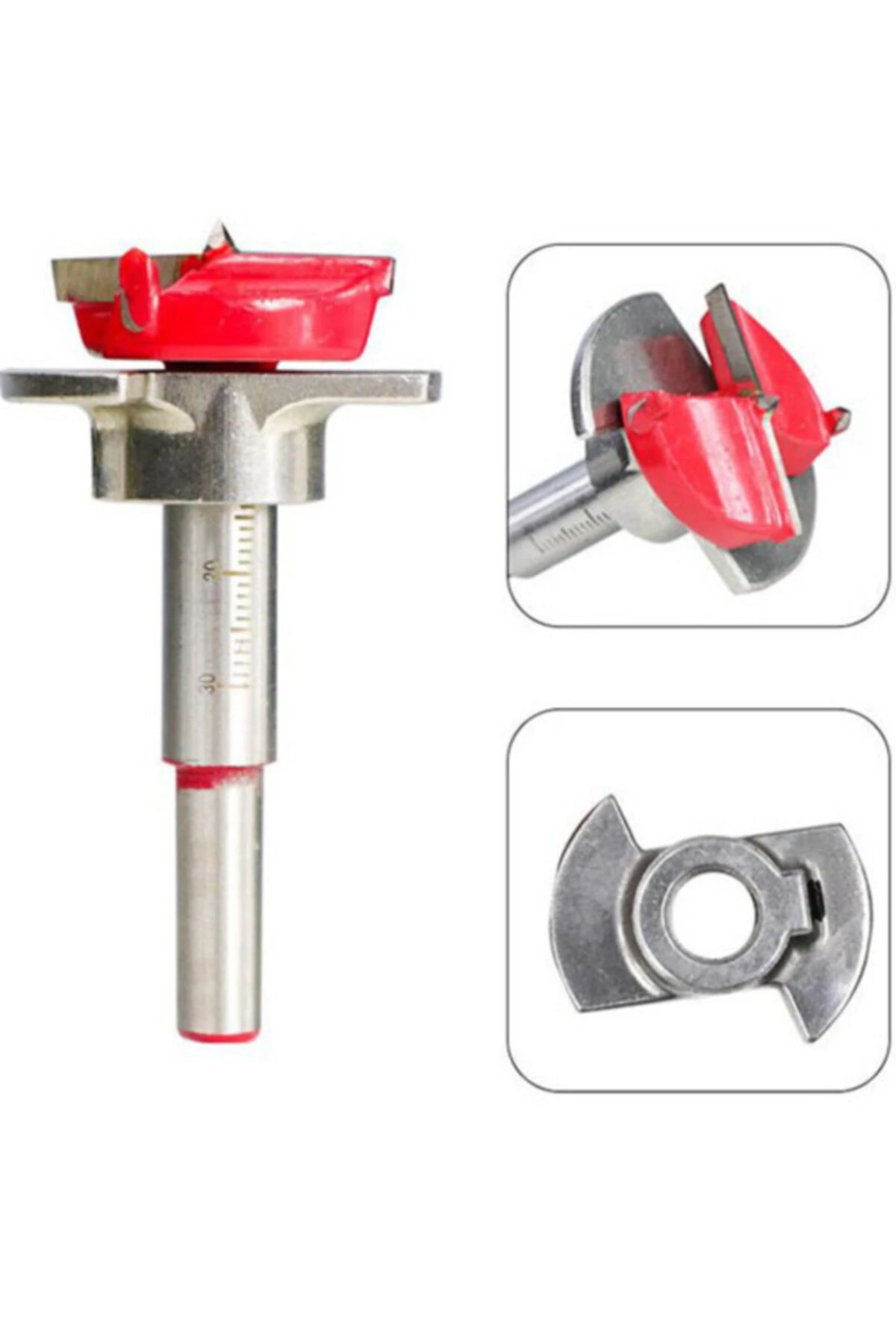 Ahşap Freze Ucu 15mm Panç Karot Stoperli Matkap Yuvarlak Açma Bıçağı Derinlik Ayarlı Panc Bıçak