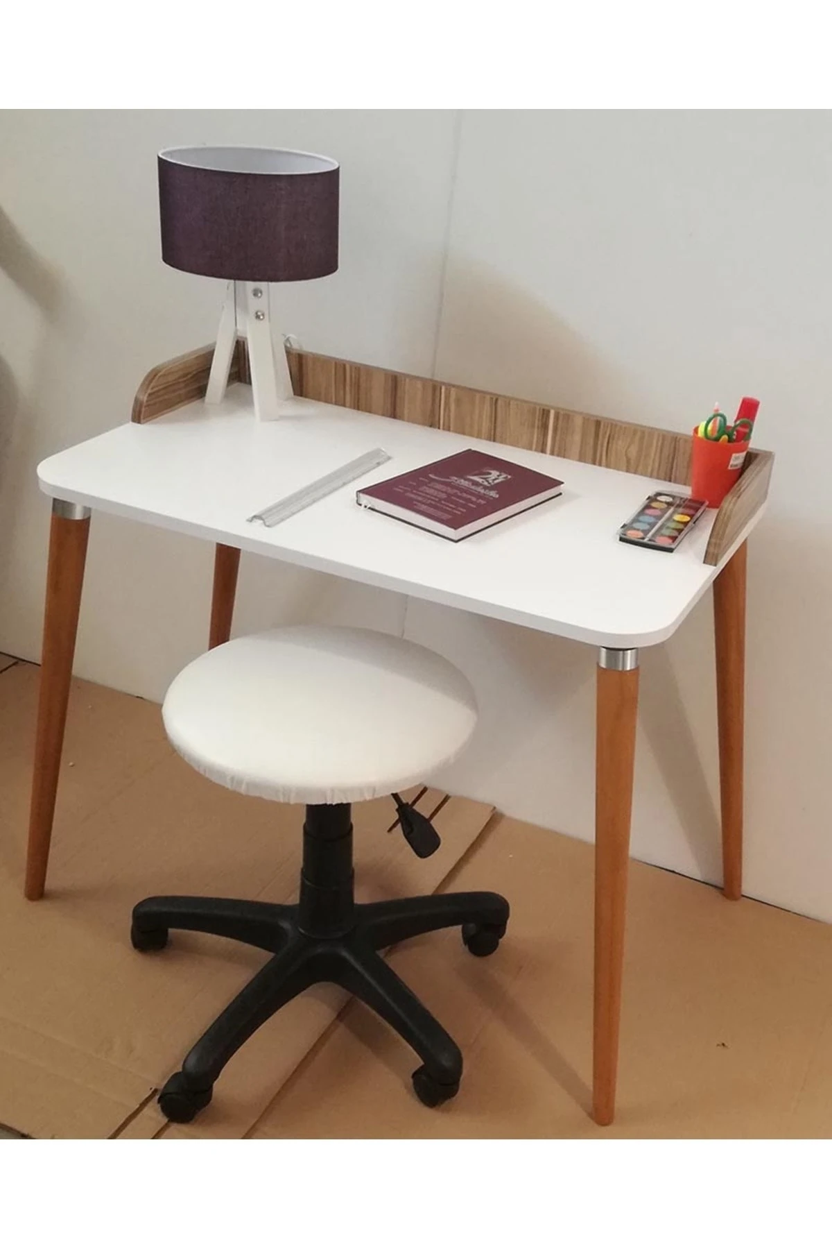 masif Gürgen Konik Ahşap Ayak M8 Vidalı ve Montaj Aparatlı açılı tabla Masa ayağı