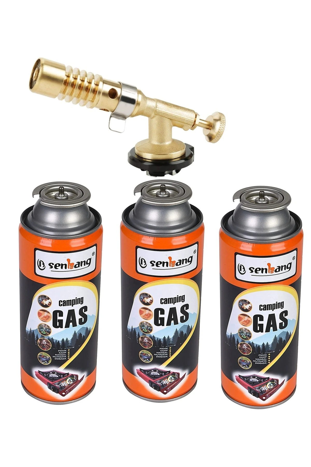 Şaloma Gaz Pürmüz Başlık ve 3 adet Gaz Seti Tamirci Kaynak Çakmağı Pürmüz Kafası torch Profesionel