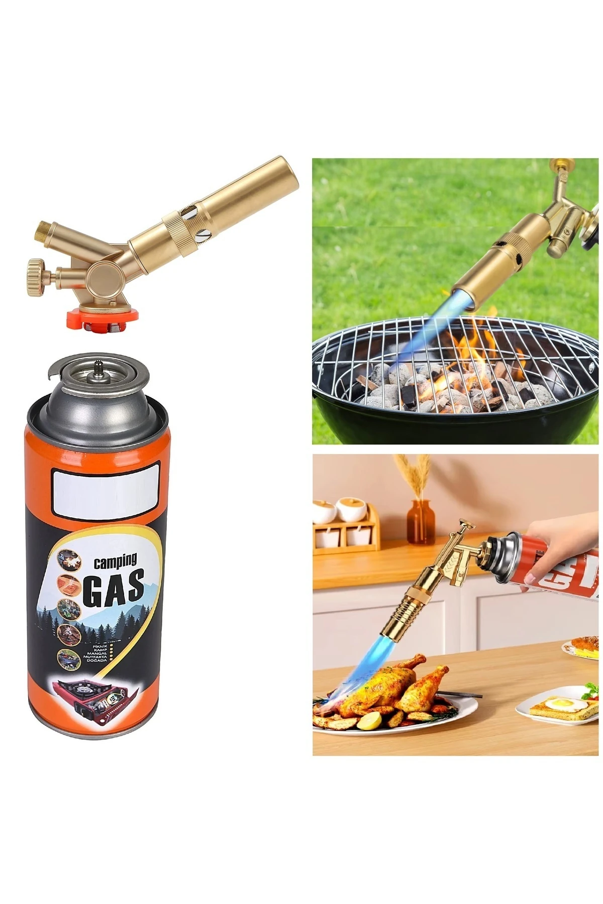 Yüksek Alevli Pürmüz Torch Yakma Barbekü Odun Tutuşturma Tabancası Metal Kafa Tamirci Kaynak pürmüzü