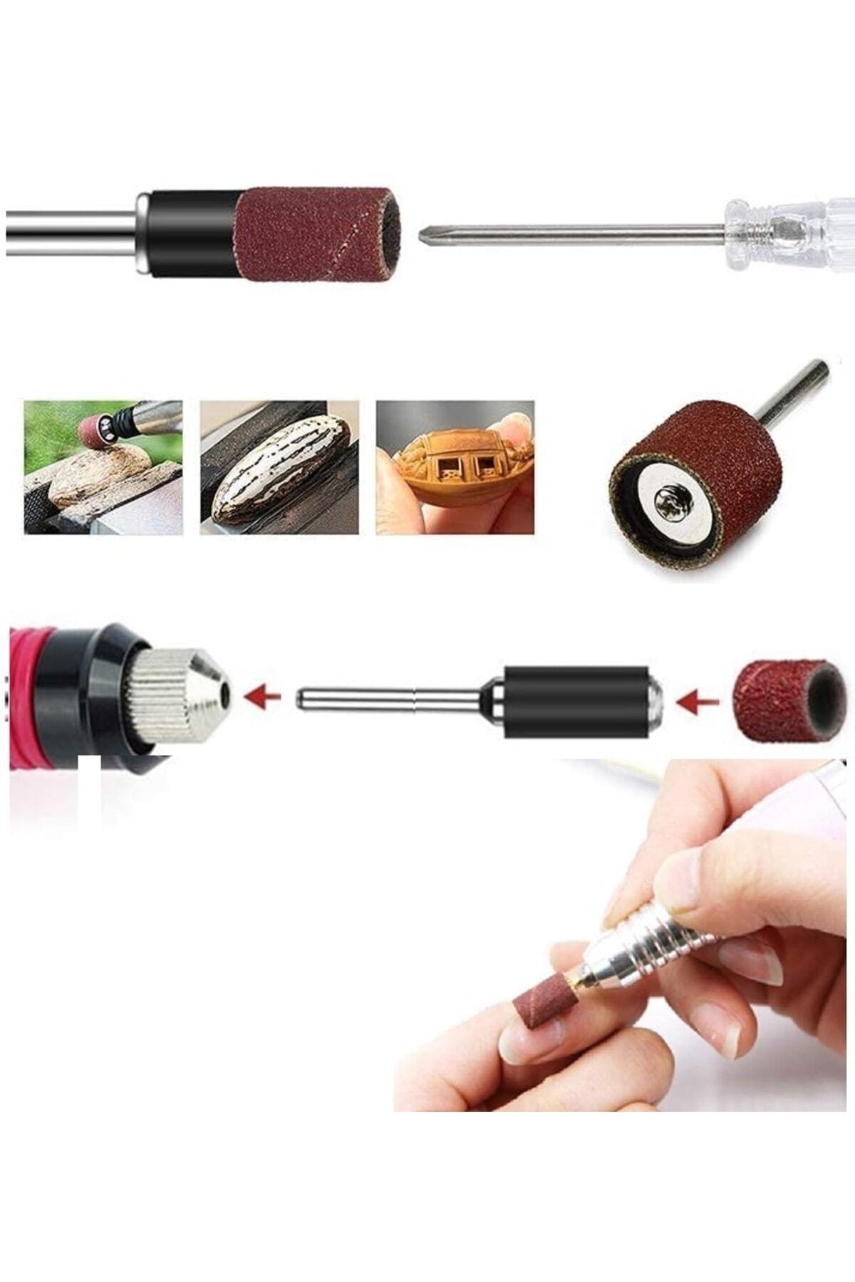 Mini Gravür Makineleri Için Mop Cırt Taban Flap Disk Silindir Zımpara Seti 70 Parça Takım