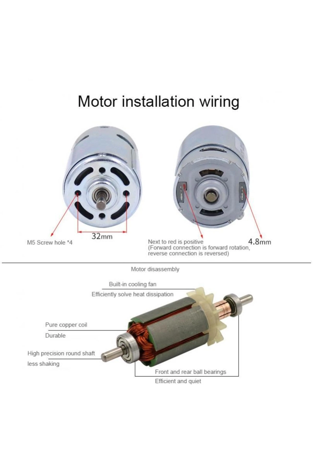 Dc Motor Rs 775 12-36v Soğutuculu Bilyalı Motor Cnc Uygulma Proje Ödev