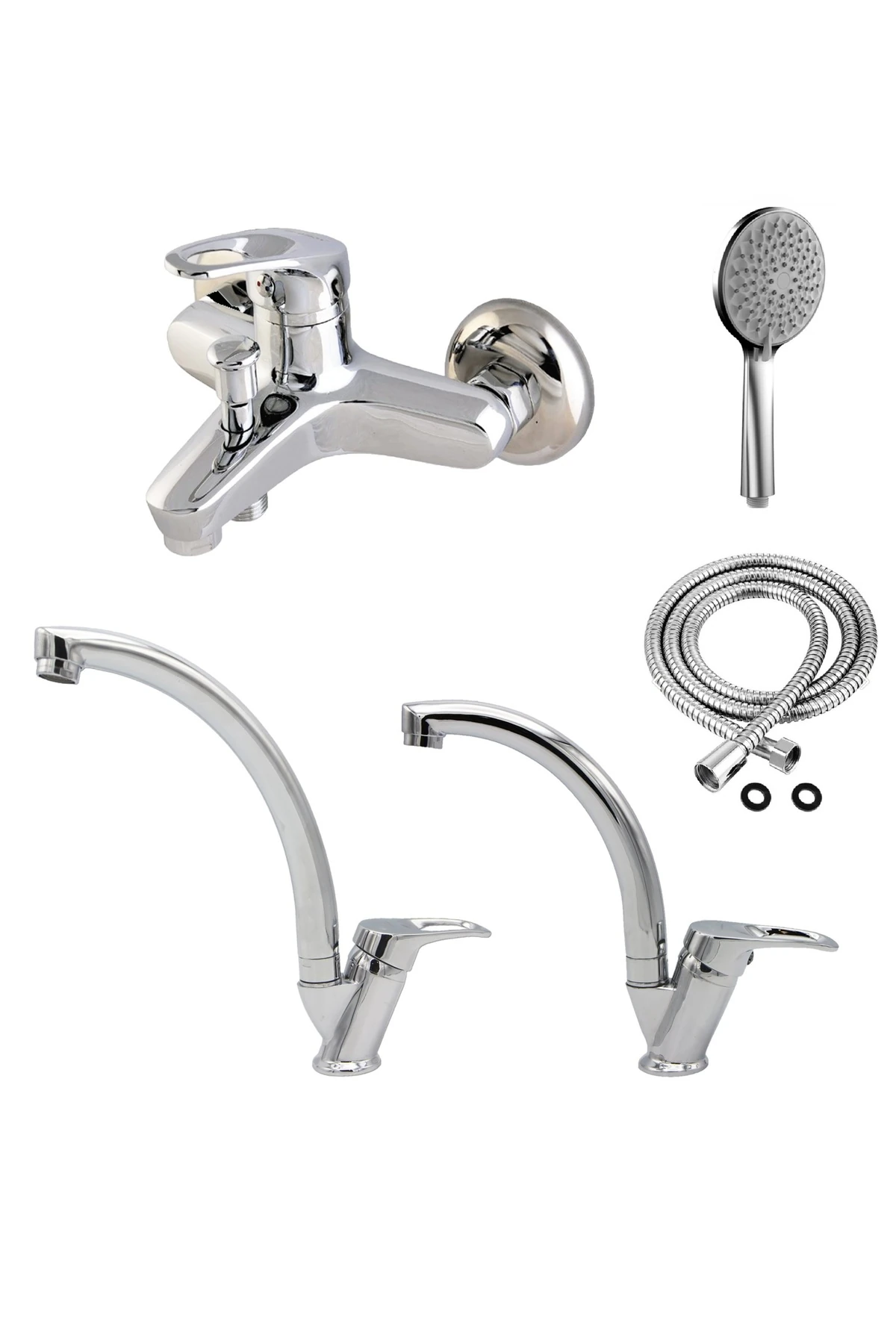 Mutfak eviye Lavabo Banyo Batarya Seti Tasarruflu musluk çeşme 3 Parça pirinç Takım