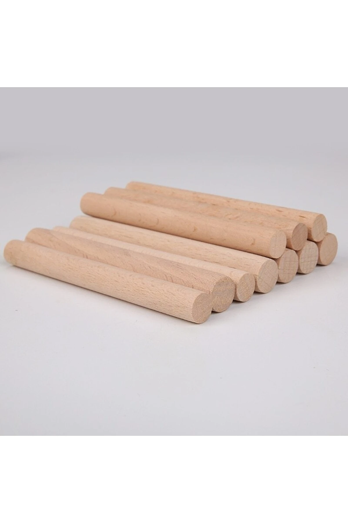 Masif Ahşap Silindir Sopa Gürgen 23mm X 490mm 6 Adet