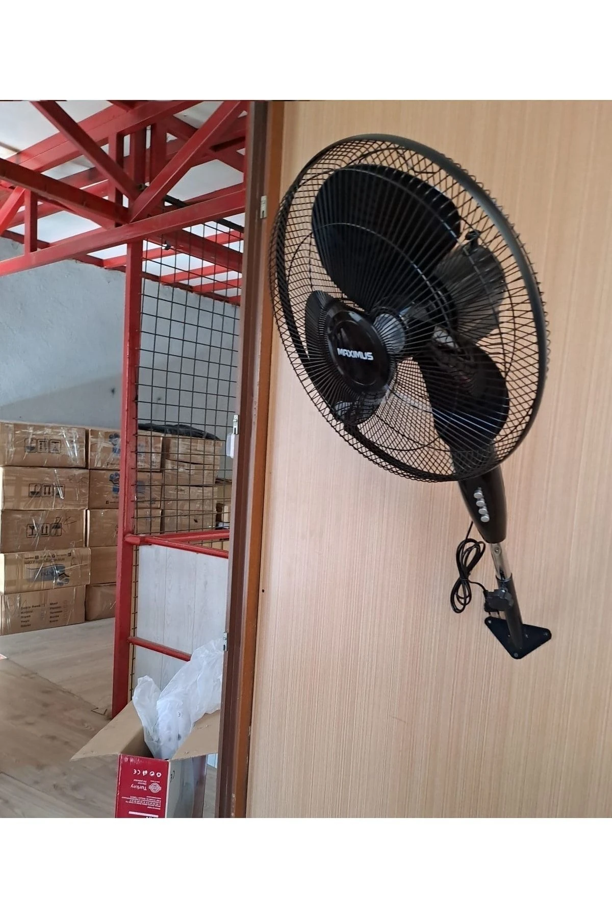 Duvar Için Hava Vantilatörü 90 Derece Döner Kafa Duvar Montajlı Pervane 40cm 55w Siyah Fan