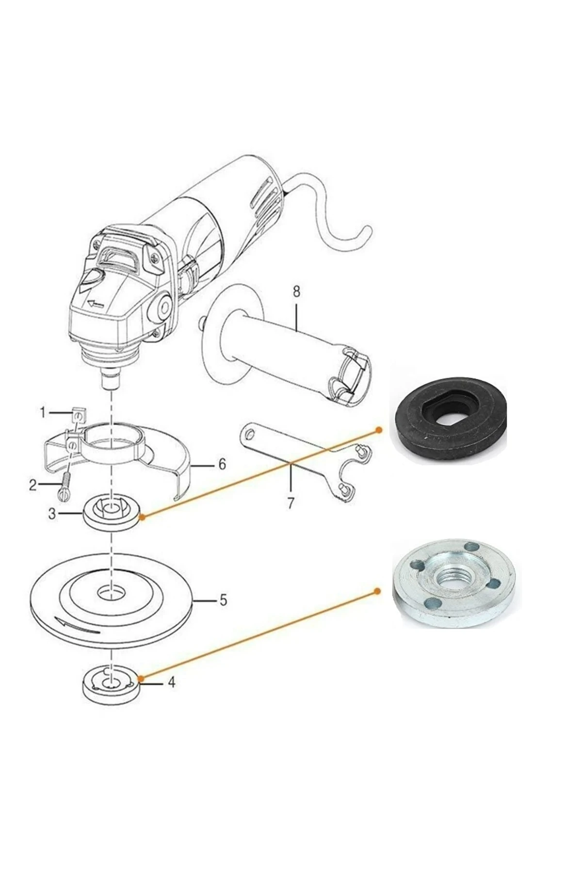 Bosch Black Decker Cd 115 Avuç Taşlama Spral Makinesi Için Germe Somunu Ve Sökme Takma Anahtar Seti