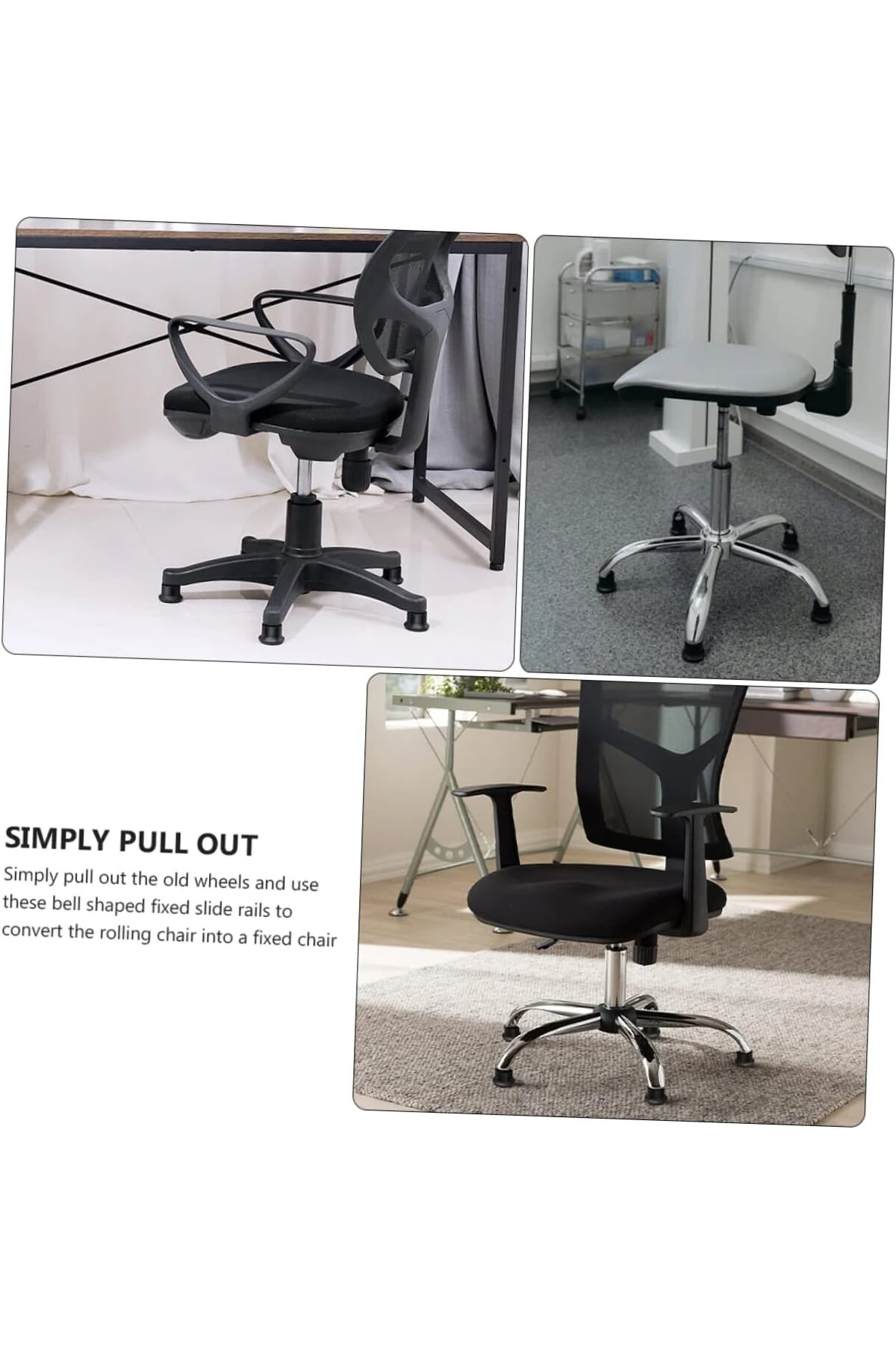 Ofis Büro Koltuk Tekerlek Için 5 Adet Sekmanlı Teker Sabit Çalışma Koltuğu Sabitleyici