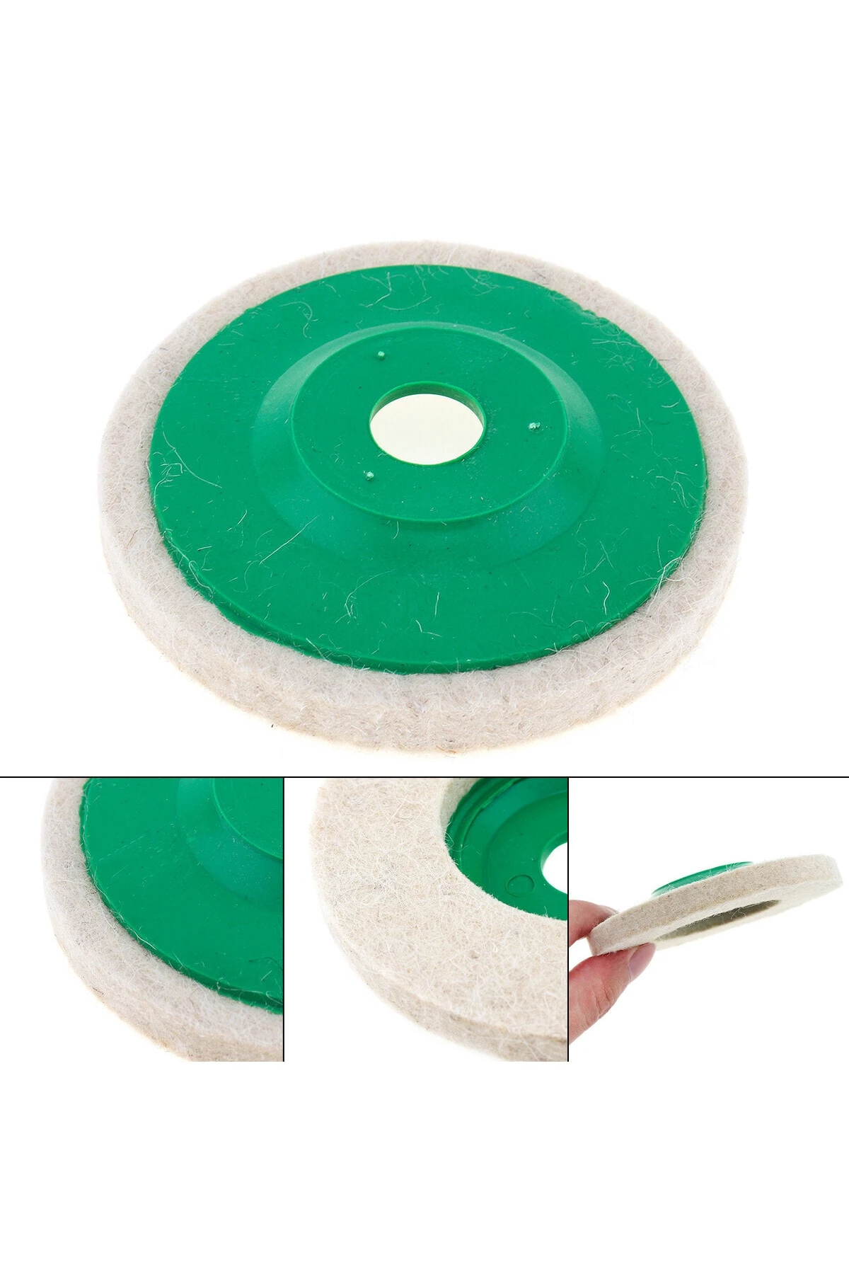 Yün Keçe Diski Sıkıştırılmış Parlatma Keçesi Avuç Taşlama Spiral Için Naturel Yün Keçe Disk 115mm