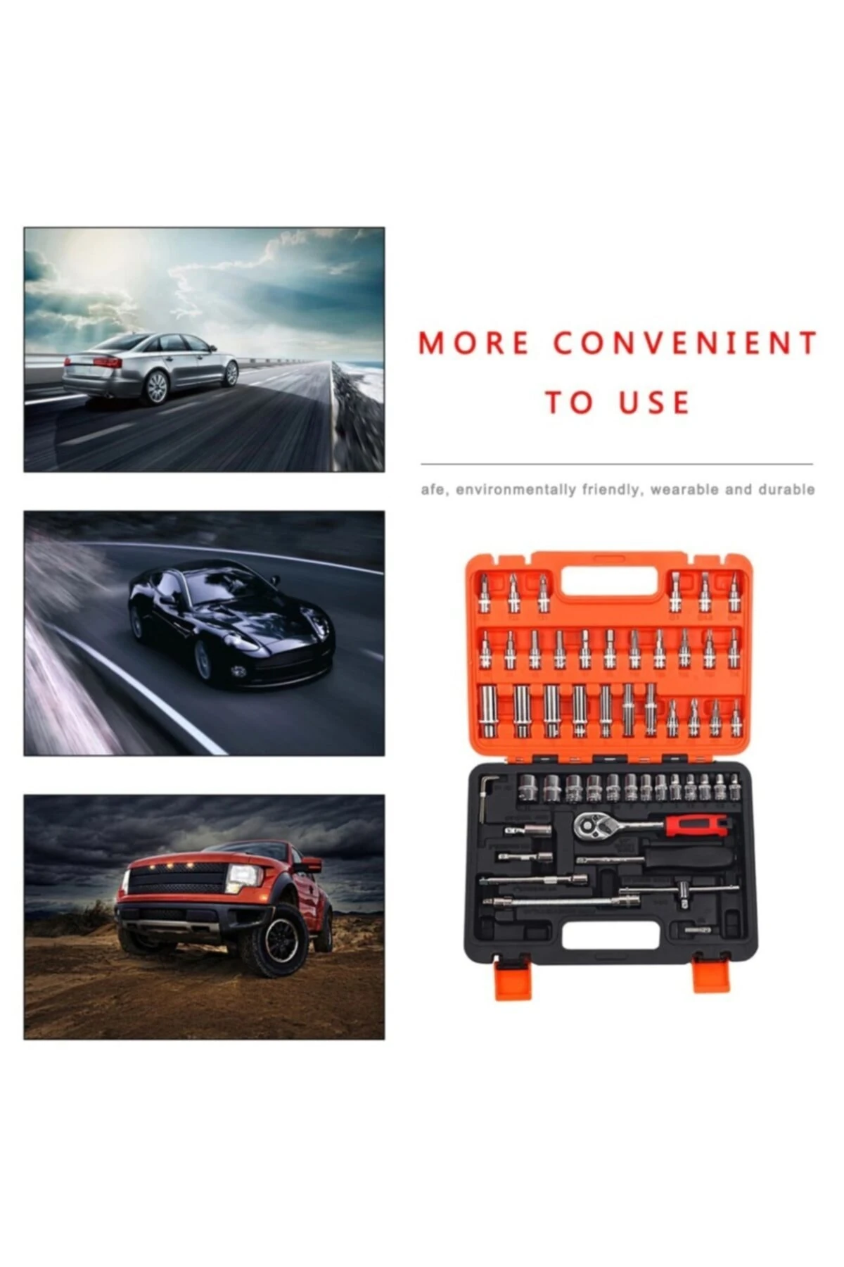 53 Parça Lokma Takımı Otomatik Cırcırlı 1/4 Uzatma Kolu Hex Adaptörlü Çantalı Set 1/4'' Profesyonel