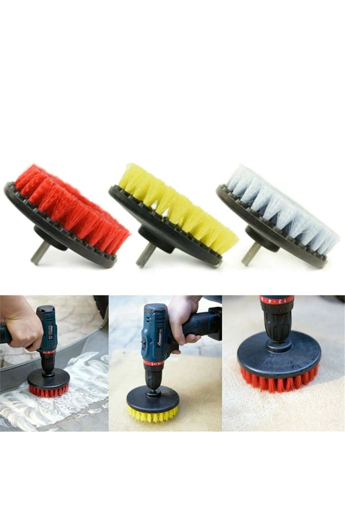 Matkap Uyumlu Temizleme Temizlik Fırçası Halı Ev Araç Sanayi Temizlik Fırçası 10cm Oval Pimli Fırça