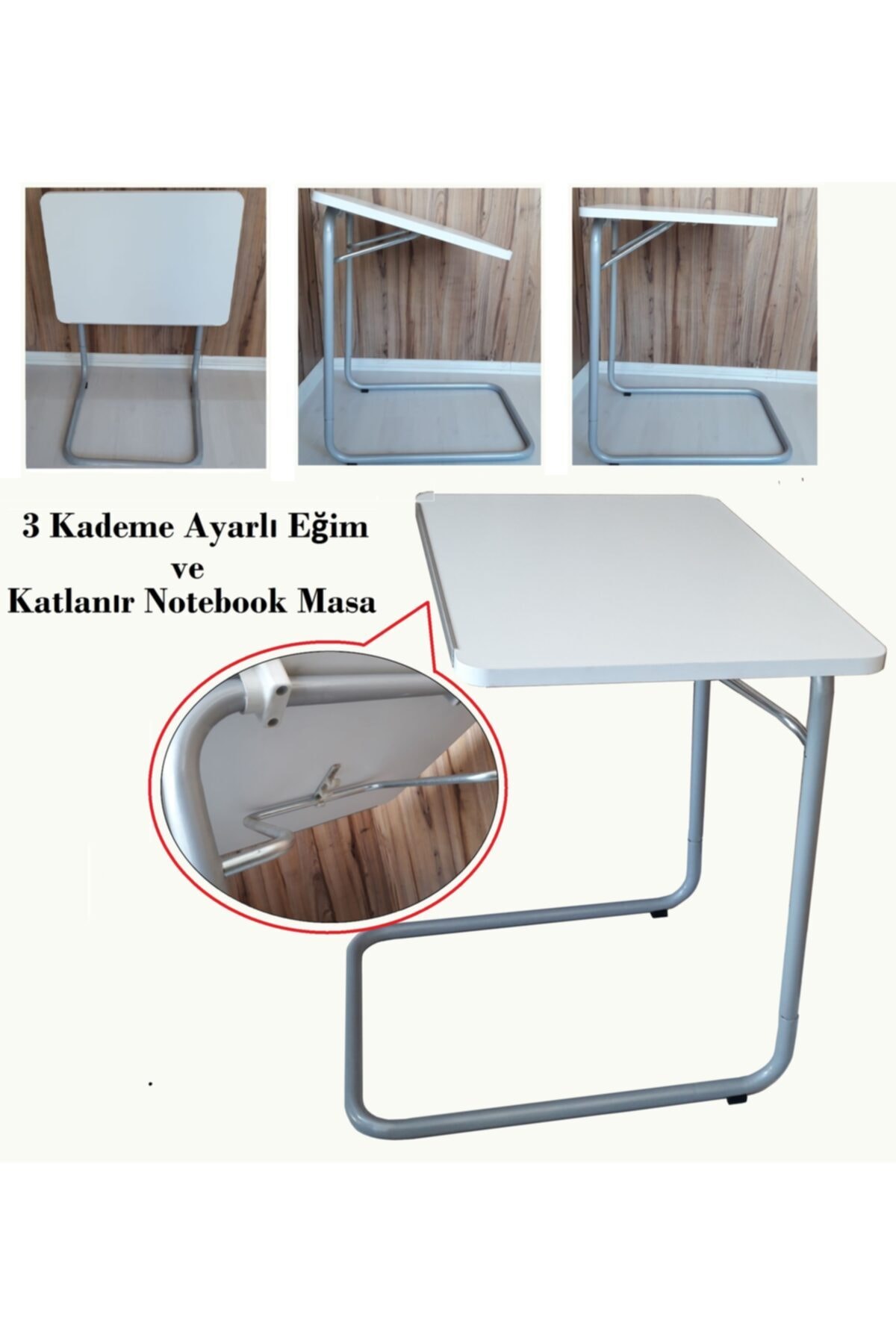 Bilgisayar Notebook Laptop Ders Çalışma Masası Katlanır 3 Kademe Sehpa