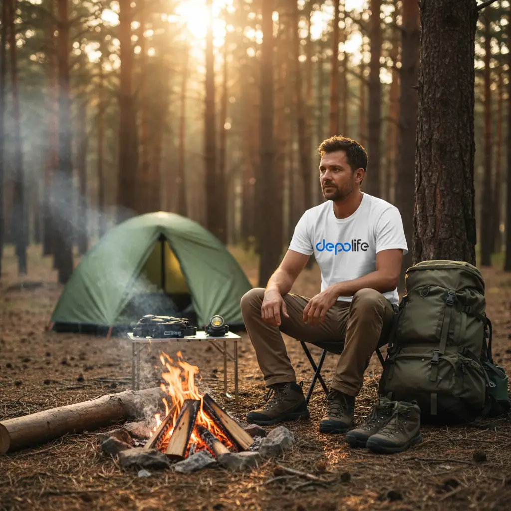 Kamp yapan adam görseli depolife.com